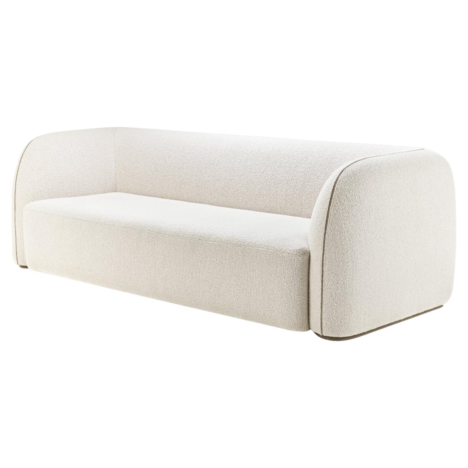 Elephant Sofa, Solid Ash/Beech Plinth, Upholstered in Fabric, Leather Details