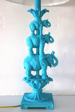 Elephant Stacked Artisan Table Lamp- Whimsical & Joyous