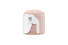 Elephant Kids Stool in White Wood and Pink Velvet by Circu Magical Furniture