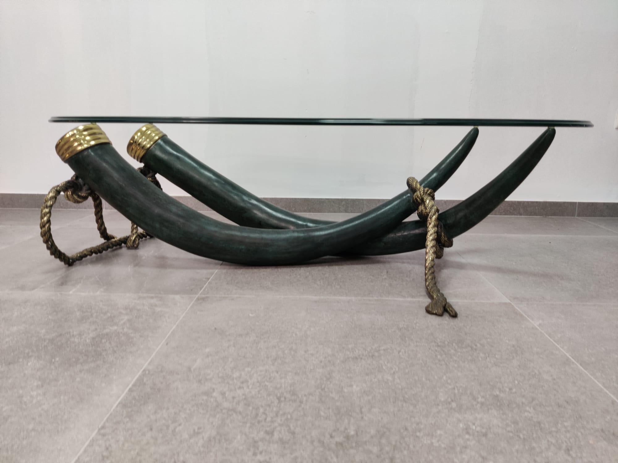 Elephant Tusk Table in Bronze by Valenti, 1975 6