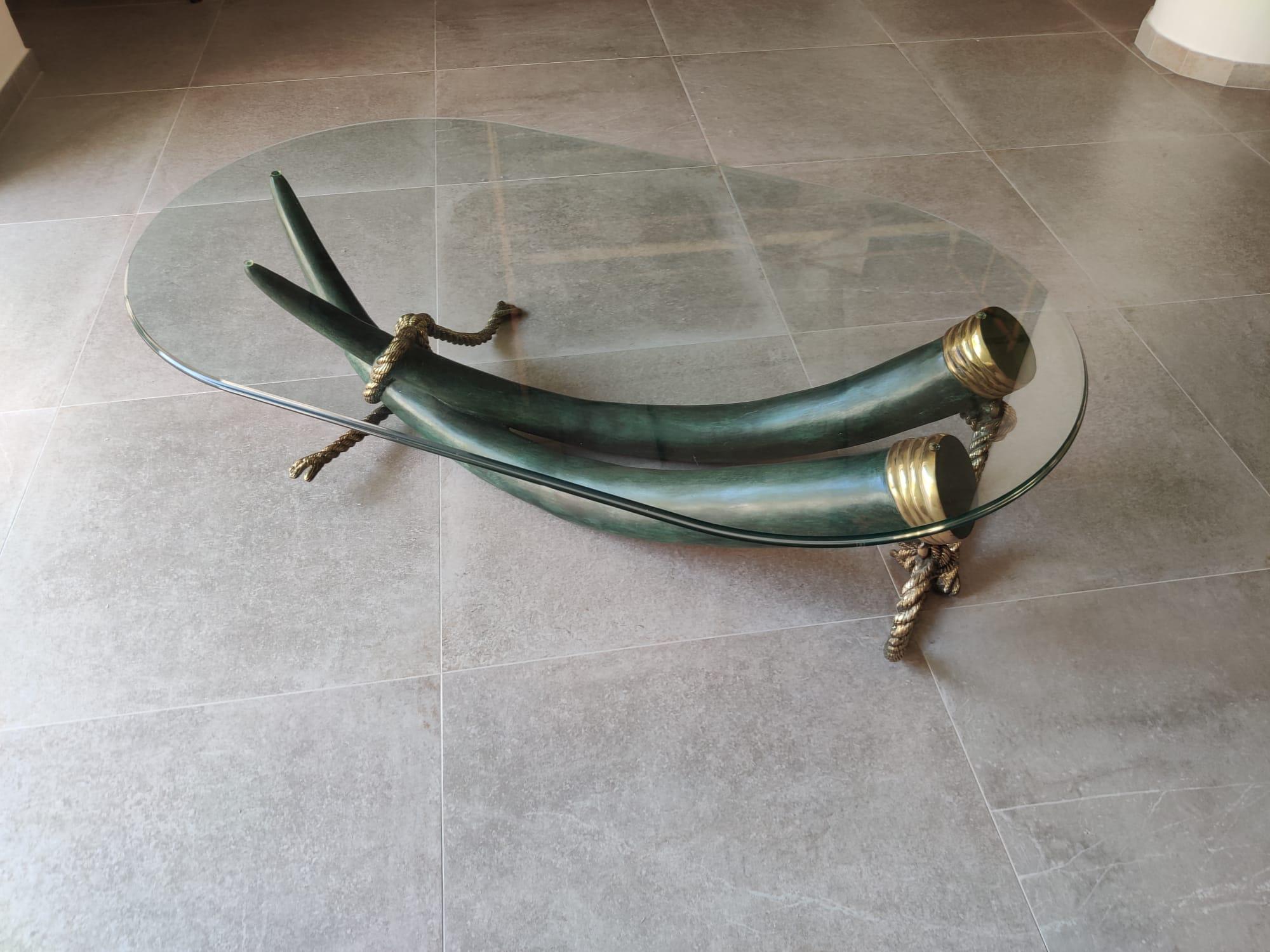 Elephant Tusk Table in Bronze by Valenti, 1975 8