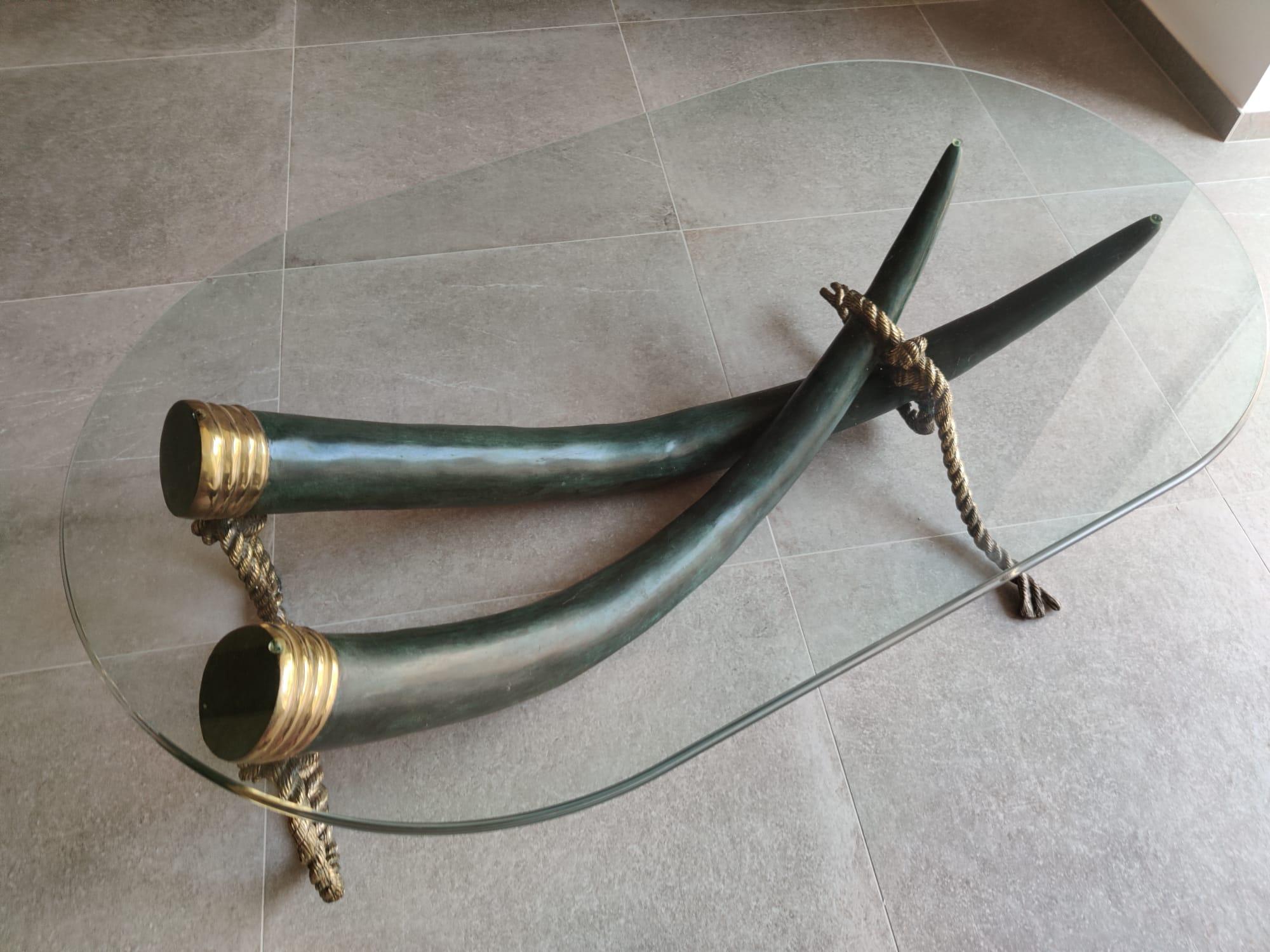 Elephant Tusk Table in Bronze by Valenti, 1975 9