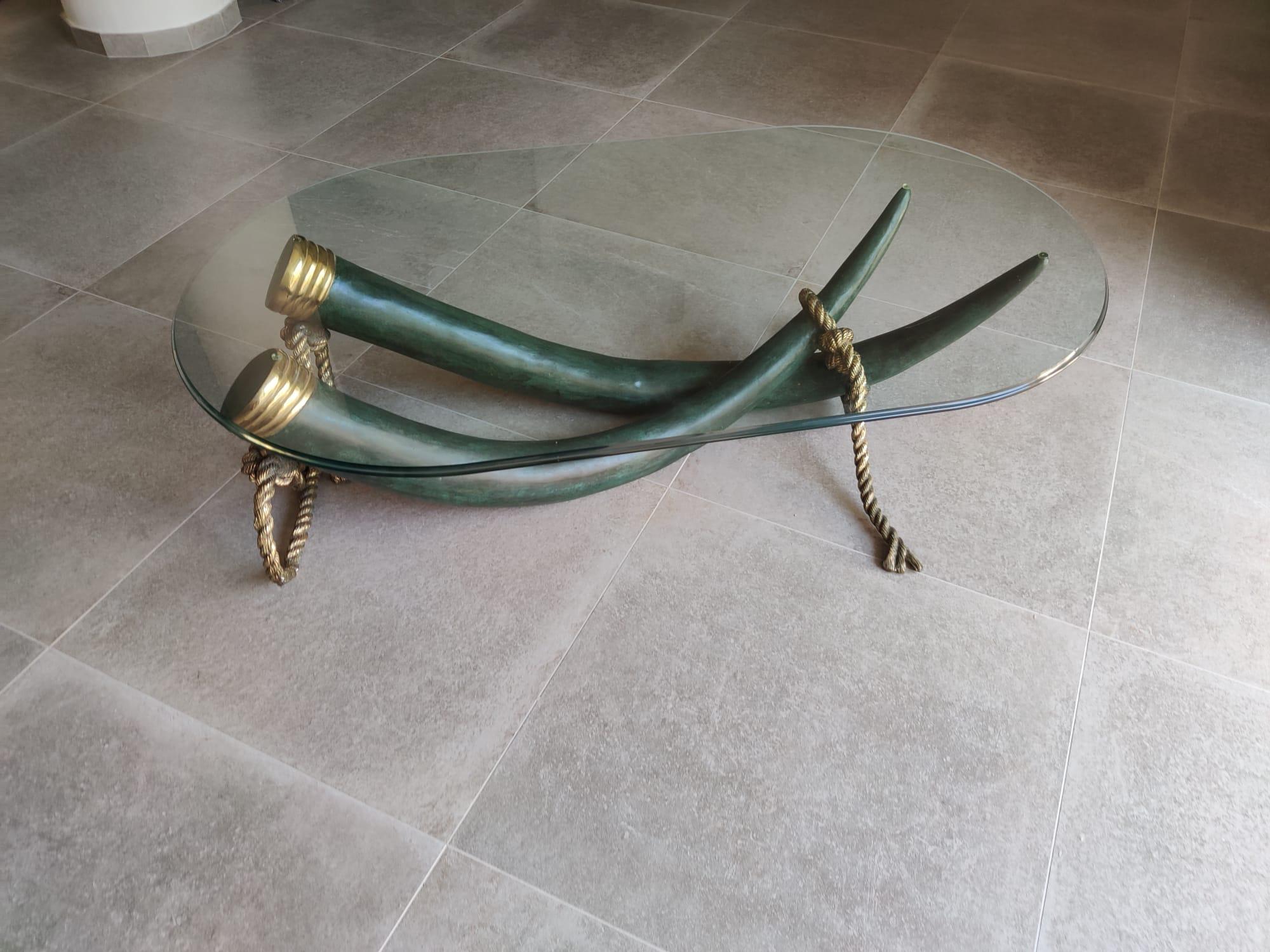 Elephant Tusk Table in Bronze by Valenti, 1975 10