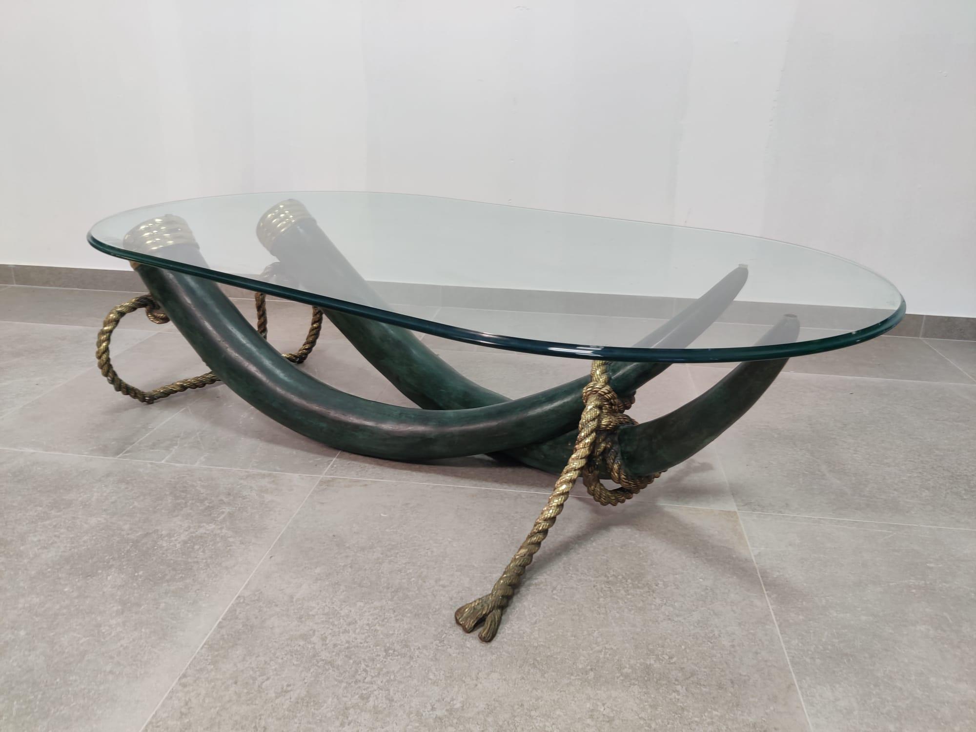 Elephant Tusk Table in Bronze by Valenti, 1975 11