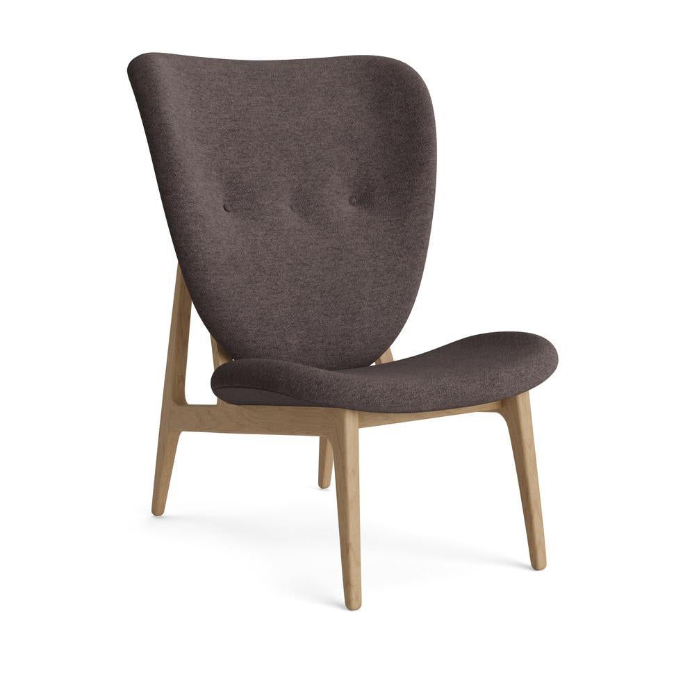 Scandinavian Modern 'Elephant' Upholstered Lounge Chair by Norr11, Natural Oak, Barnum Bouclé, Brown For Sale