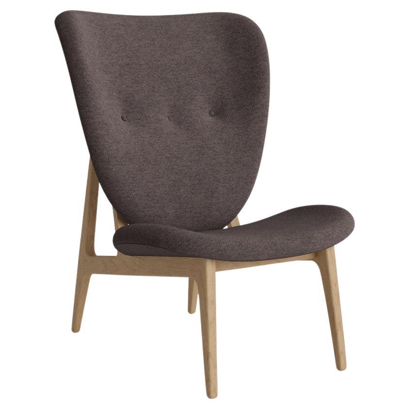 'Elephant' Upholstered Lounge Chair by Norr11, Natural Oak, Barnum Bouclé, Brown For Sale