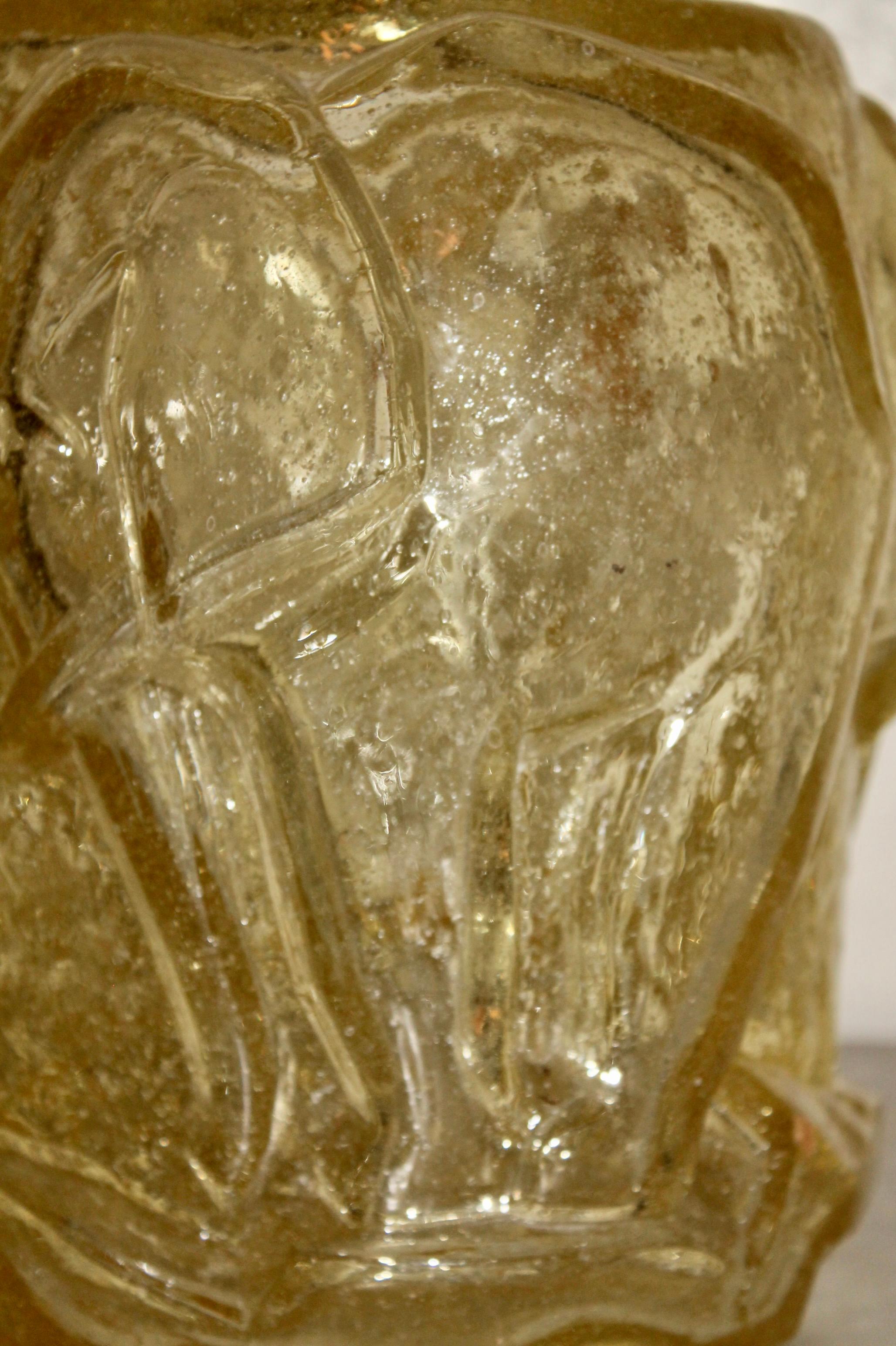 Glass Elephant Vase manner of Pierre D'Avesn 4