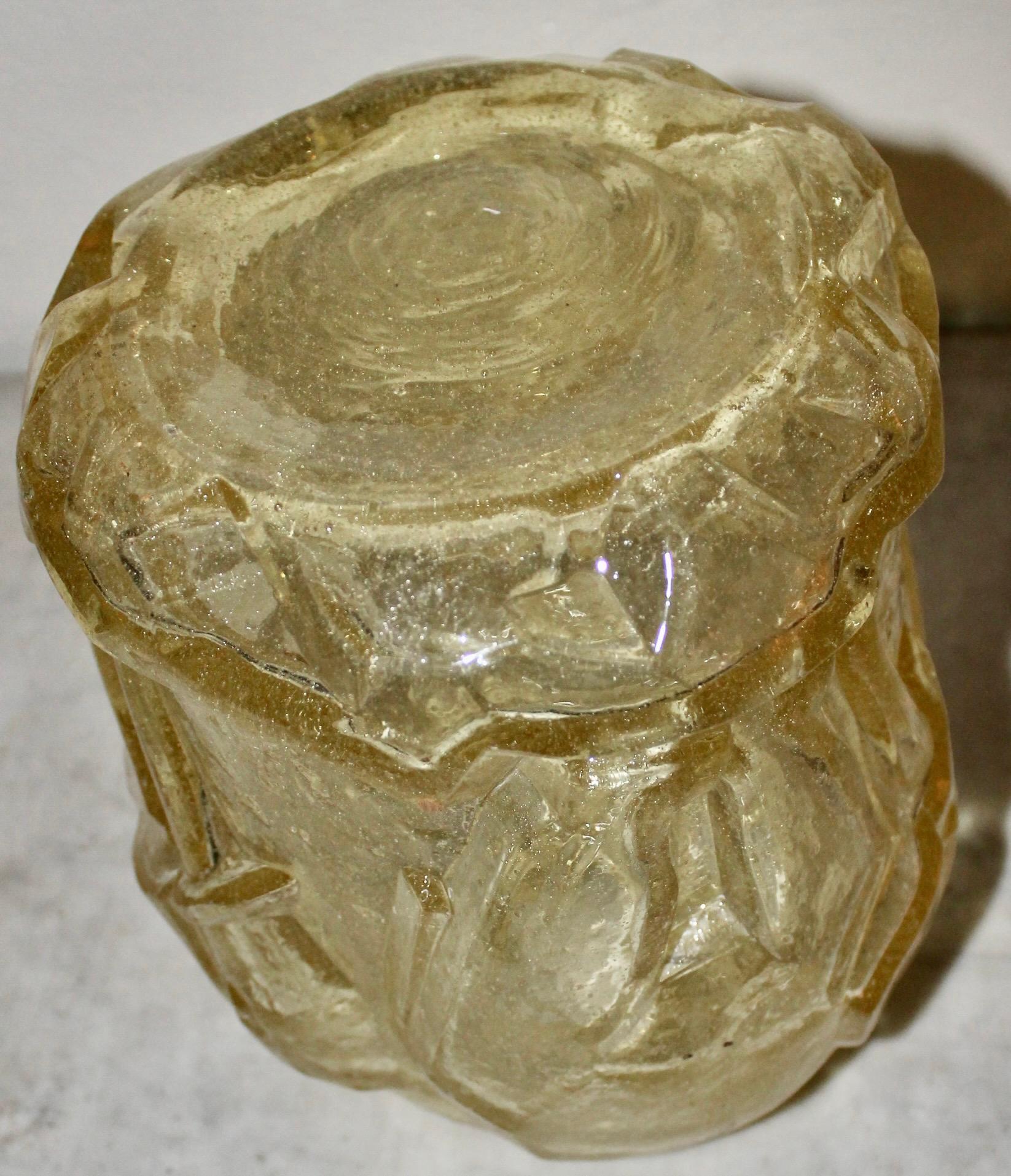 Glass Elephant Vase manner of Pierre D'Avesn 2
