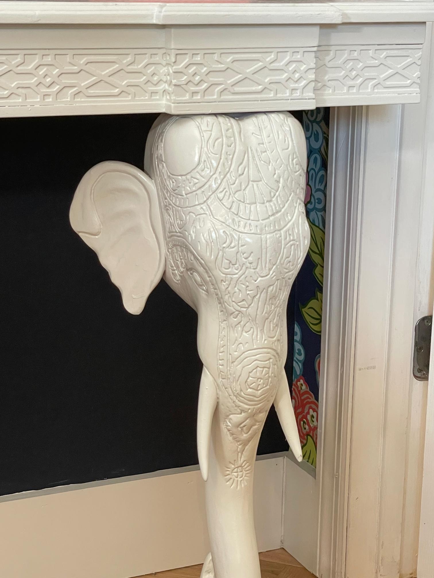 Wood Elephant Wall Mount Console Table by Gampel Stoll For Sale