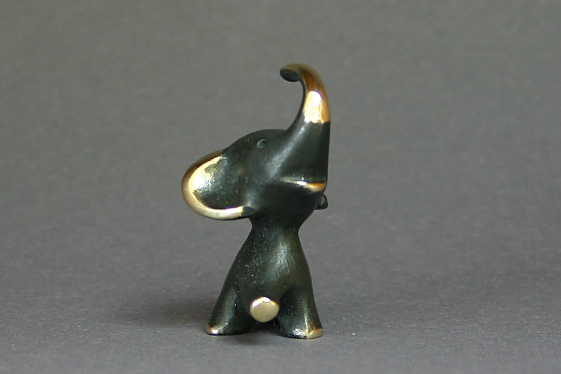 Patiné Éléphant Walter Bosse figurines laiton patiné Nouveau TALISMAN de Vienne d'Autriche en vente