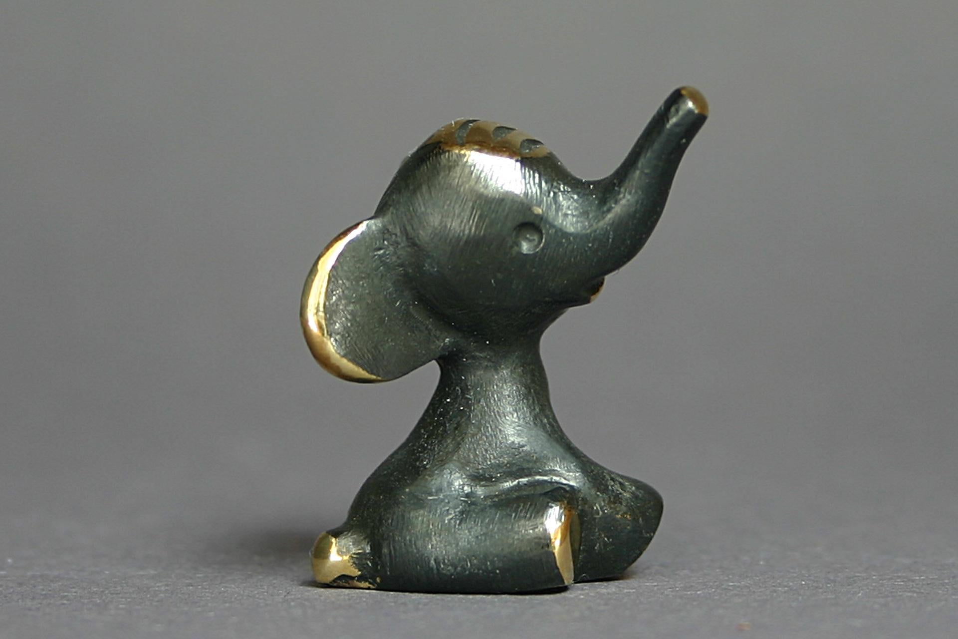 ELEFANTE Walter Bosse estatuillas latón patinado nuevo Viena Austria TALISMÁN Patinado en venta