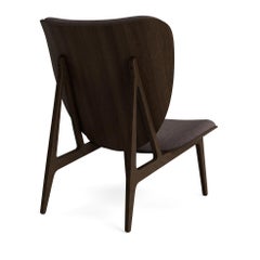 'Elephant' Wood Lounge Chair by Norr11, Dark Smoked Oak, Barnum Bouclé, Brown