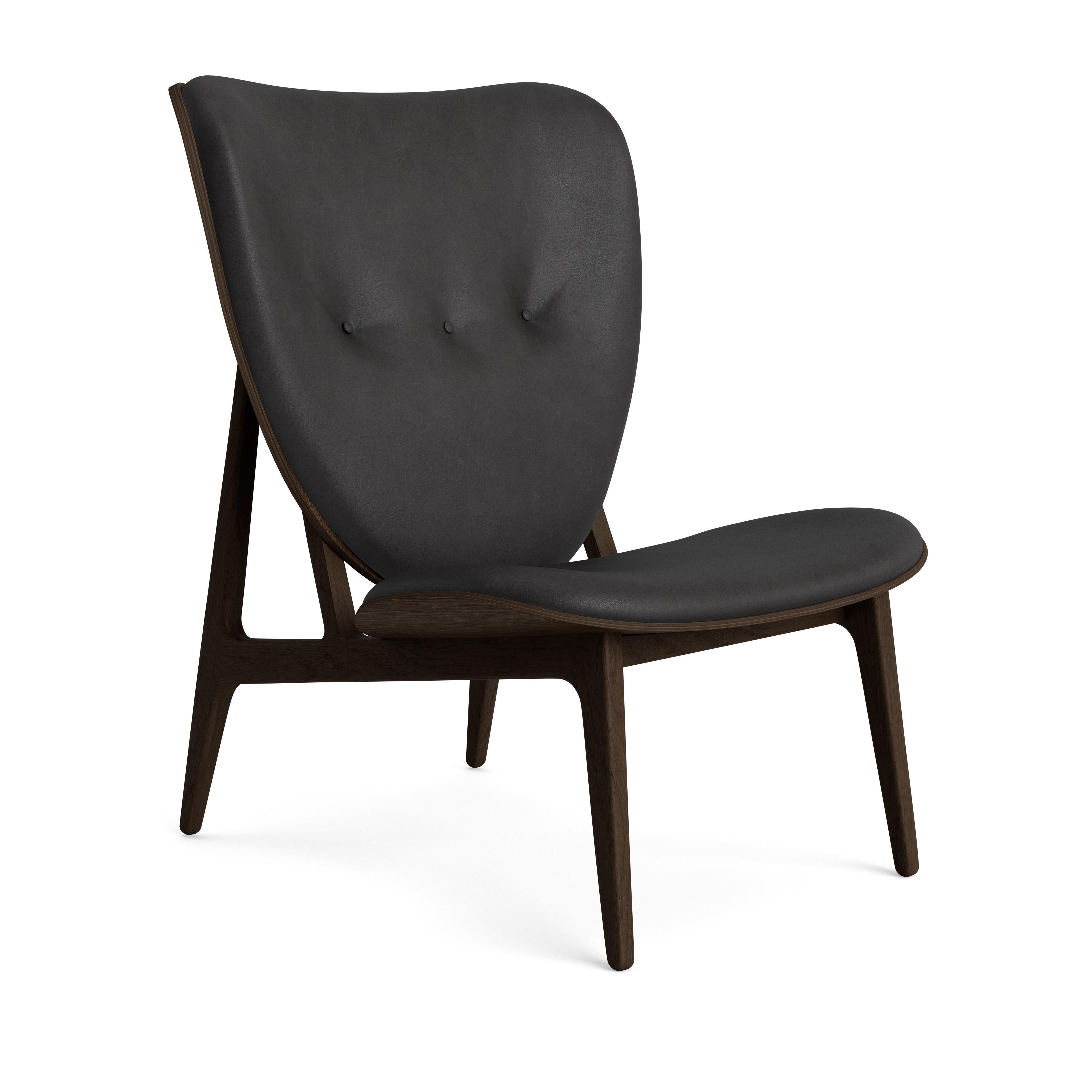 Scandinavian Modern 'Elephant' Wood Lounge Chair by Norr11, Dark Smoked Oak, Anthracite For Sale
