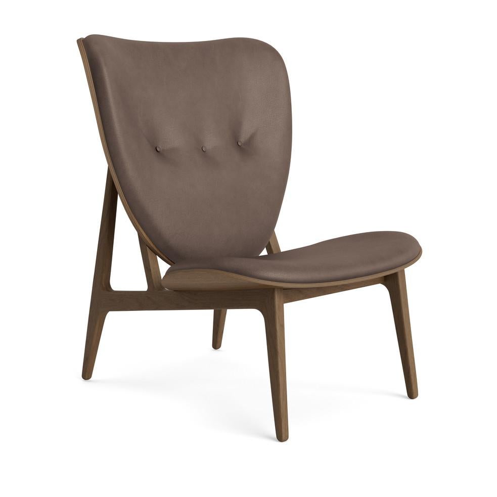 Scandinavian Modern 'Elephant' Wood Lounge Chair by Norr11, Light Smoked Oak, Dunes, Brown For Sale