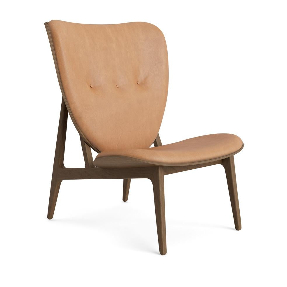 Scandinavian Modern 'Elephant' Wood Lounge Chair by Norr11, Light Smoked Oak, Dunes, Camel For Sale