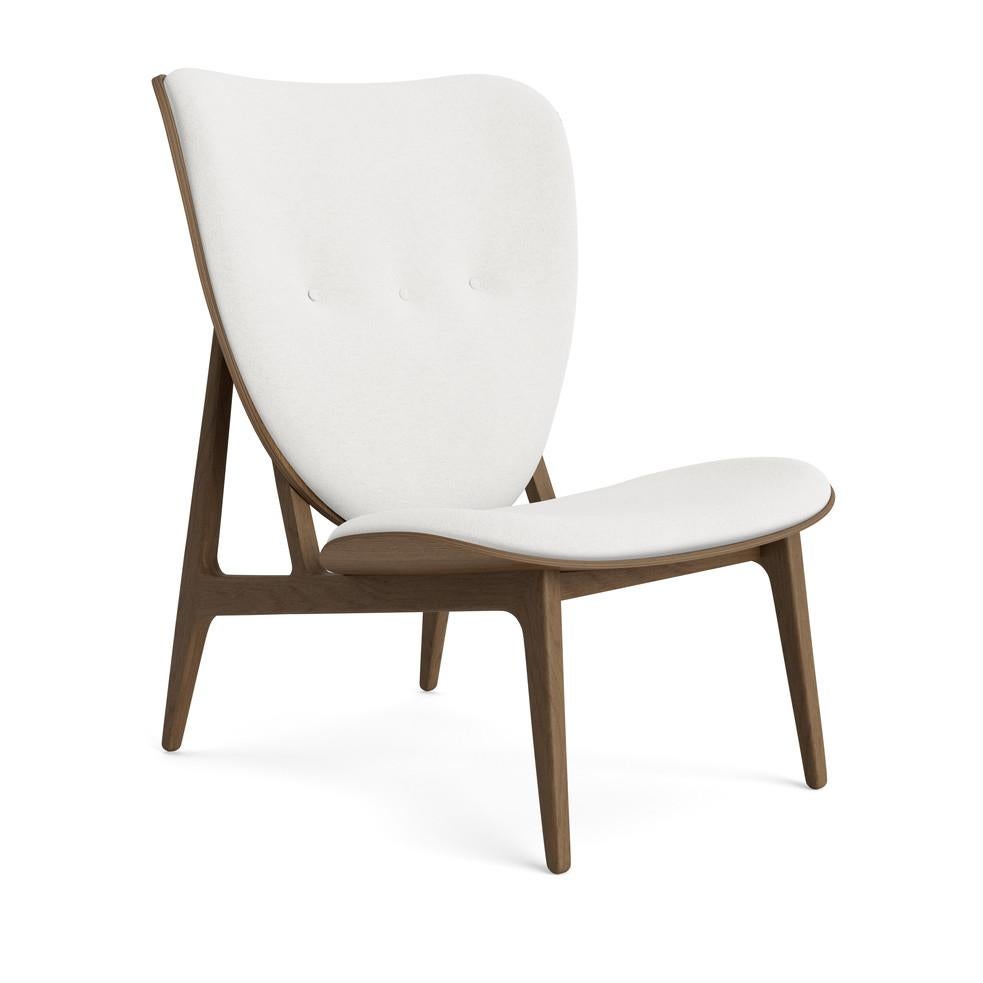 'Elephant' Wood Lounge Chair by Norr11, Natural Oak, Barnum Bouclé, White In New Condition For Sale In Paris, FR