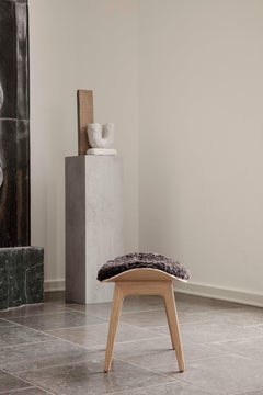 'Elephant' Wooden Stool by Norr11, Natural Oak, Sheepskin