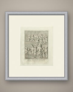 Elephanta Cave Sculpture at Station 7, Antique Niebuhr Print, 1780