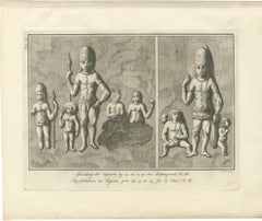 Elephanta Cave Sculptures at Stations 13 and 14, Antique Print, 1780
