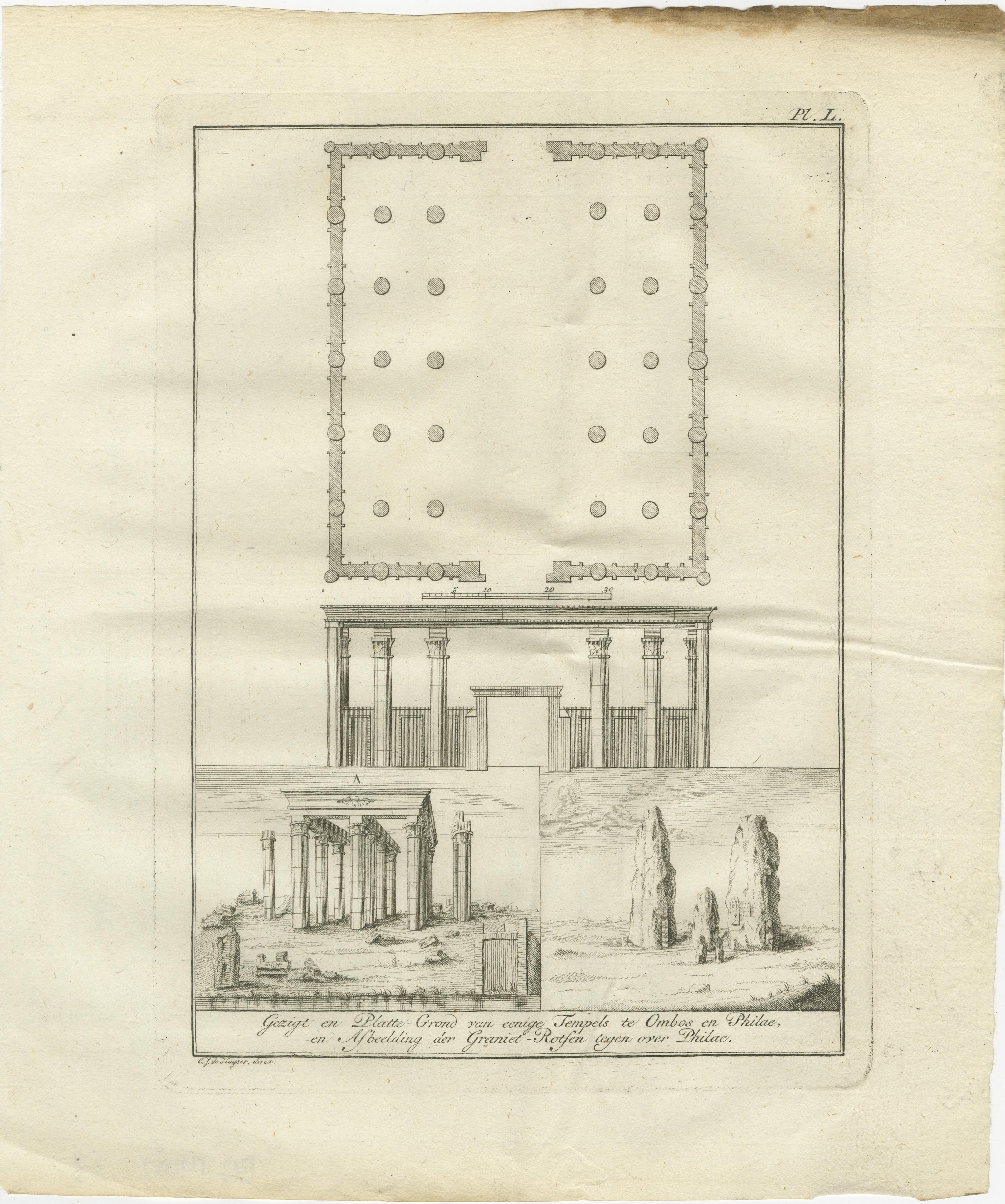 Néerlandais Temples d'Éléphantine et de Philae, tombes rupestres et formations granitiques - c.1776 Formations en vente