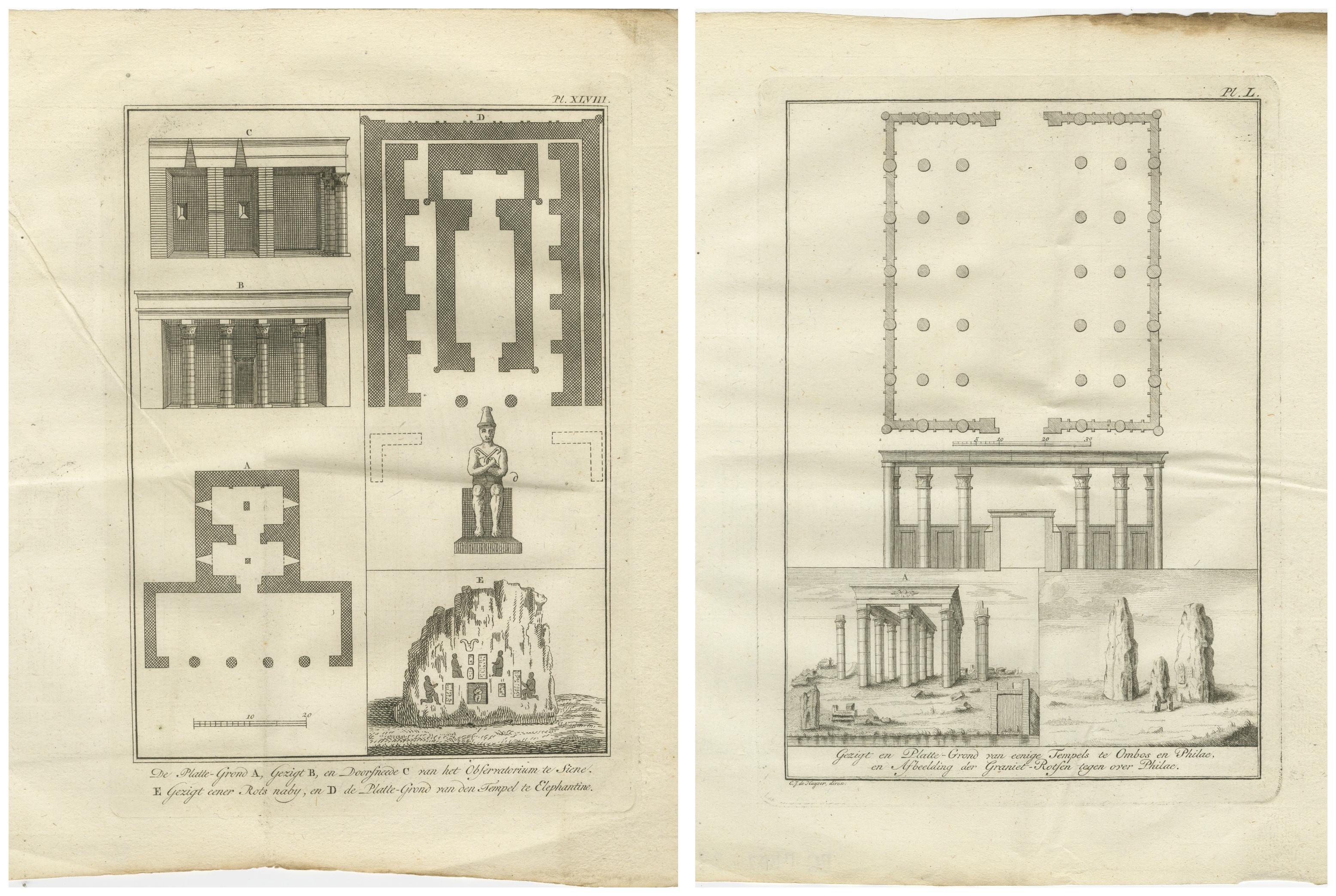 Gravé Temples d'Éléphantine et de Philae, tombes rupestres et formations granitiques - c.1776 Formations en vente