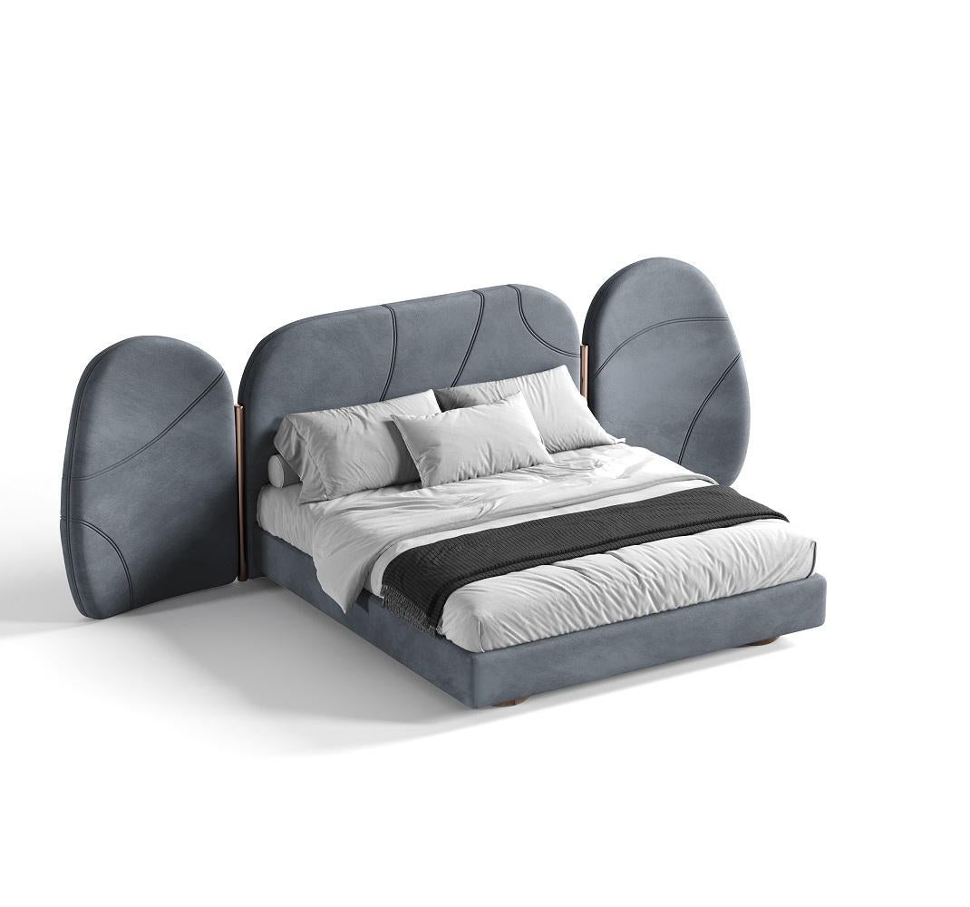 Modern Dumbo Dream, Contemporary King Size Bed In Velvet For Sale