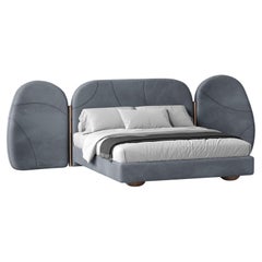 Dumbo Dream King Size Bed in Velvet, Hand-Crafted, Modern Design, USA