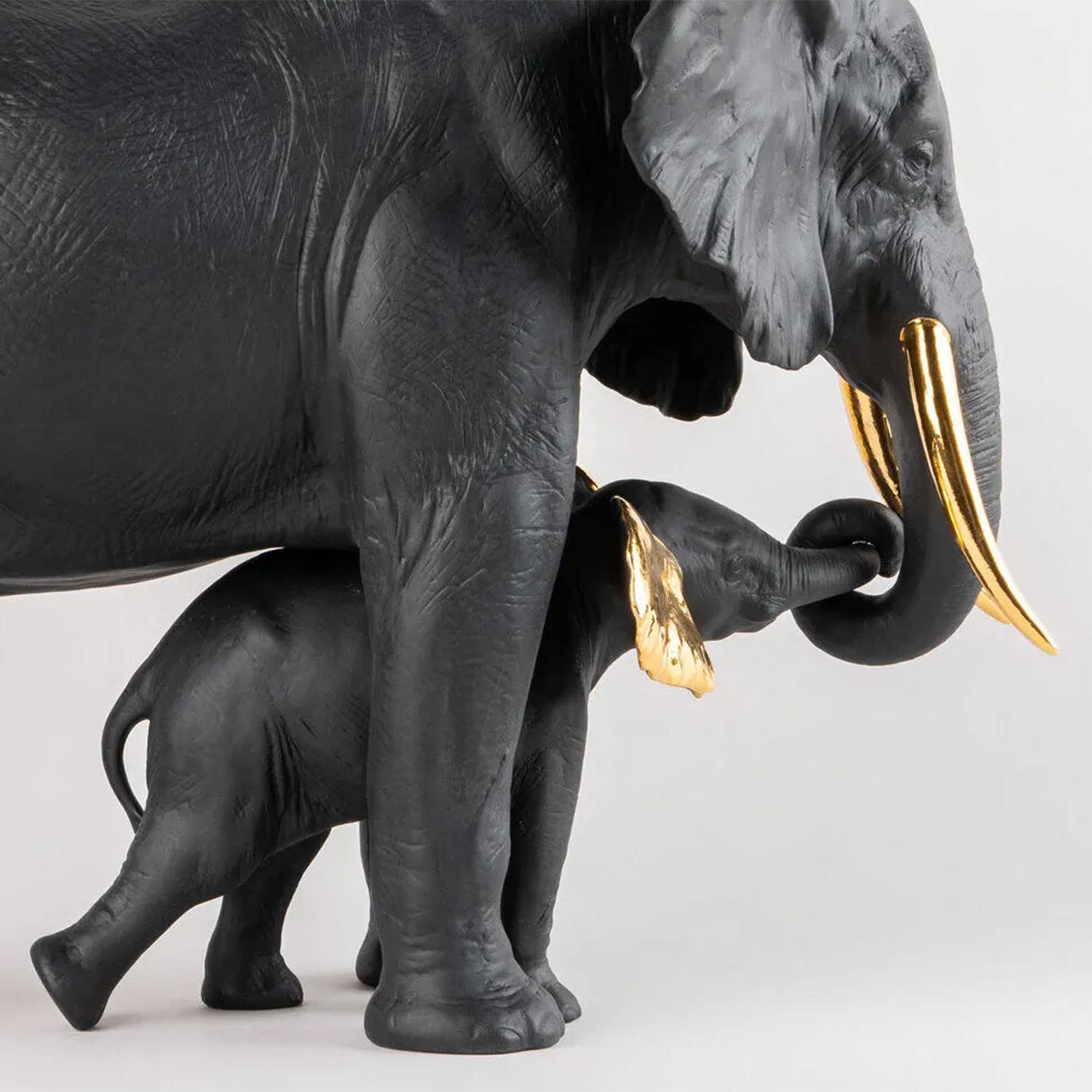 Elephants Black Sculpture For Sale 1