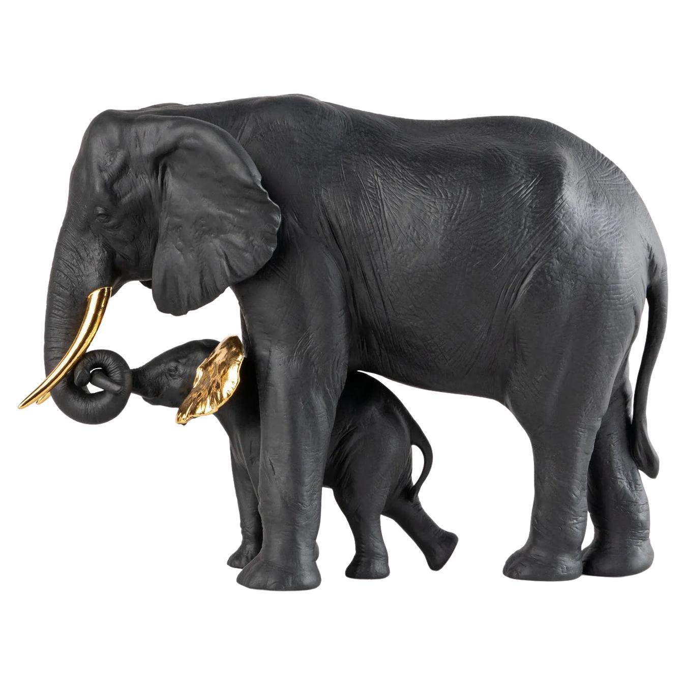 Elephants Black Sculpture For Sale