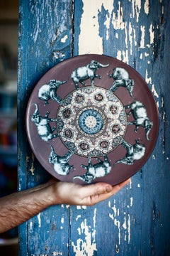 Piatto in porcellana Elephants di Vito Nesta for Les Ottomans