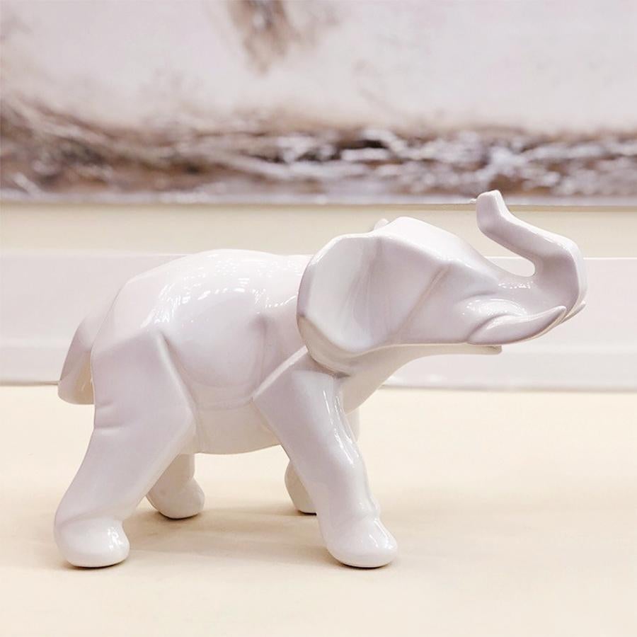 Ceramic Elephants Set of 2 Sculpture For Sale