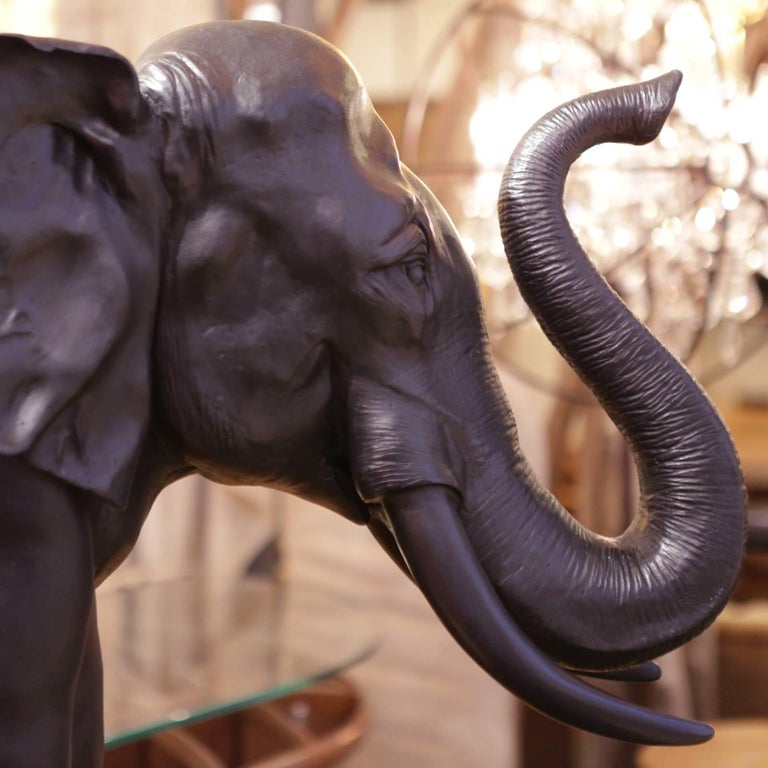 Elephants Set of Two Sculptures in Solid Bronze at 1stDibs
