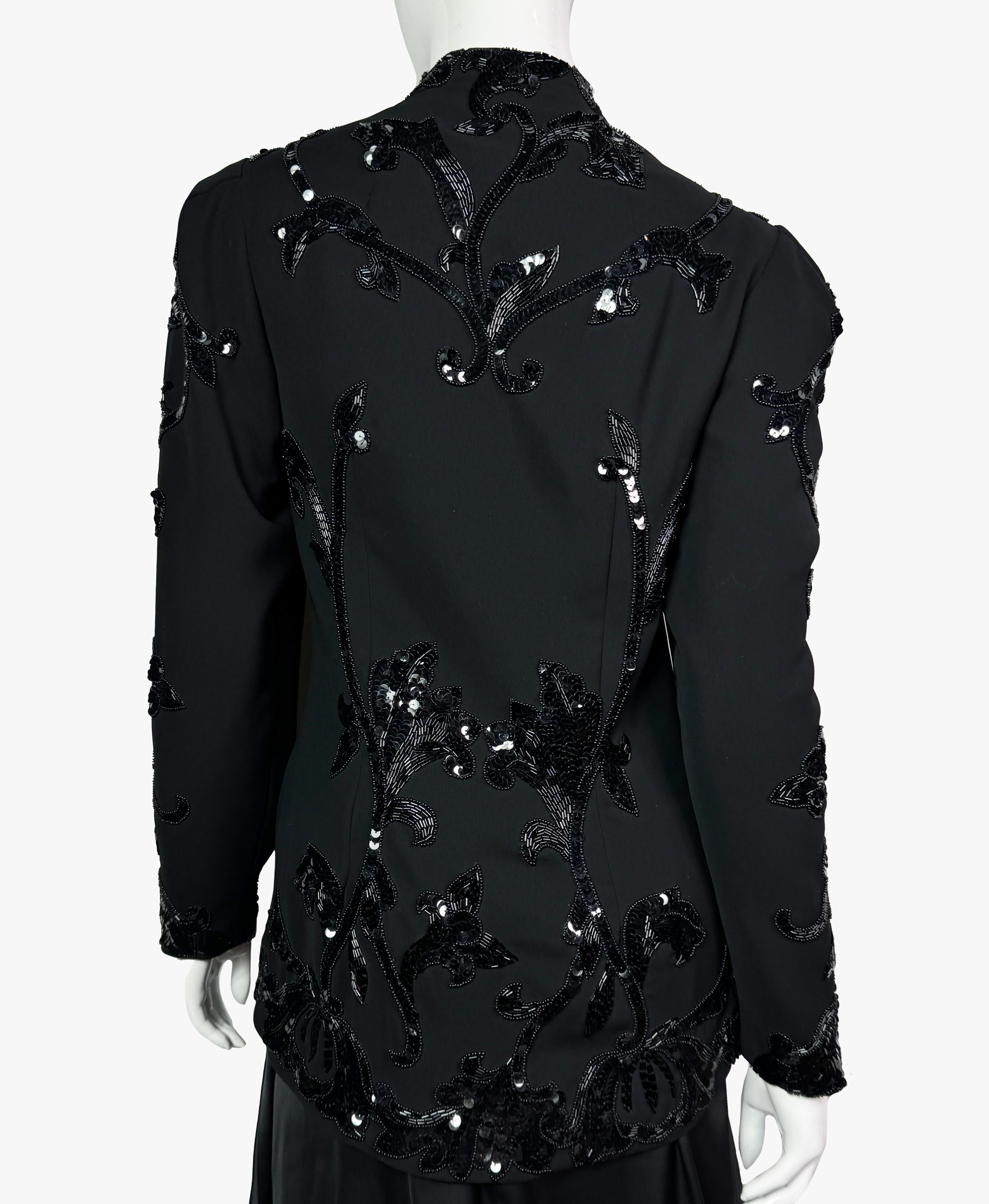 Black Eletra Casadei vintage sequined blazer For Sale