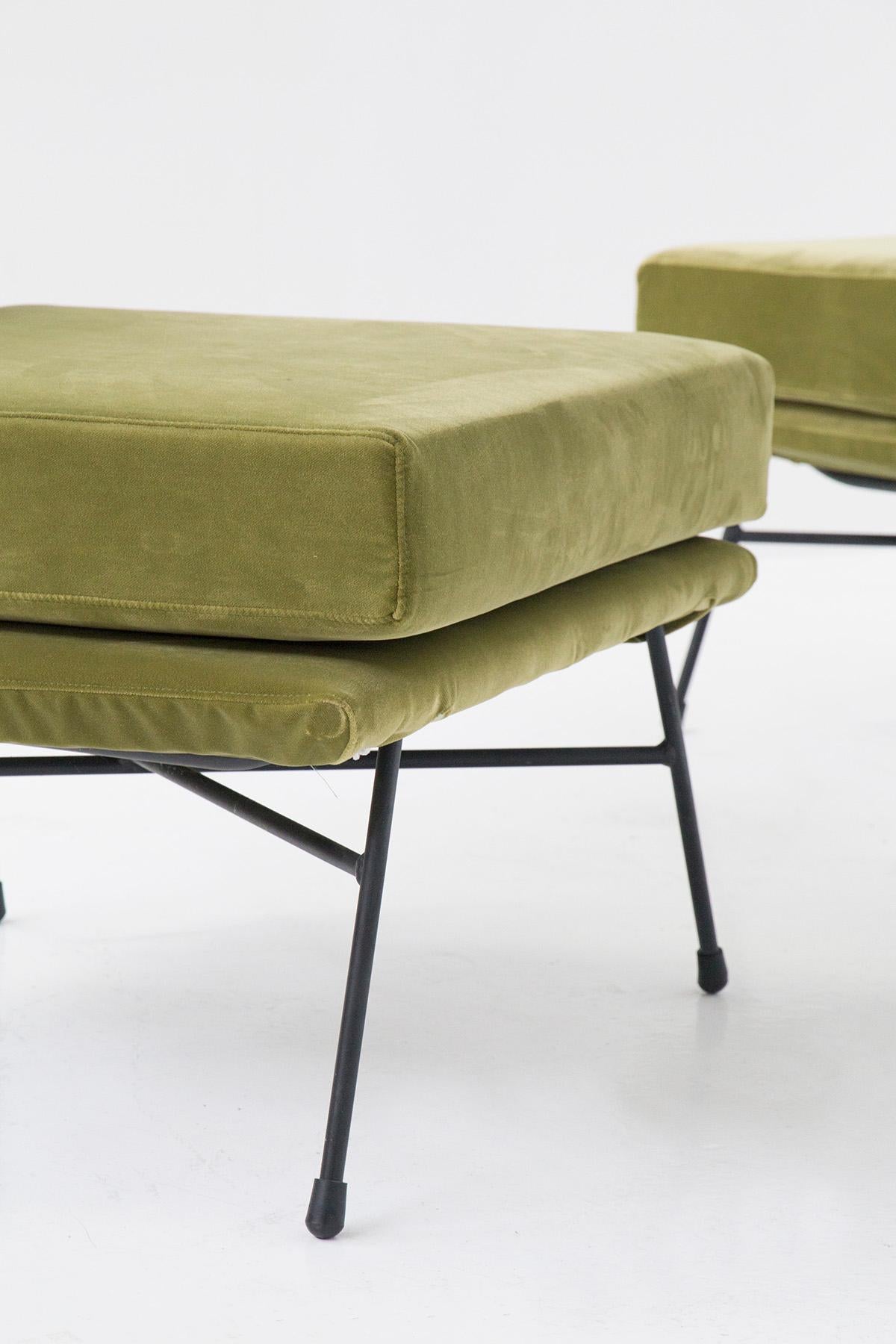 Mid-Century Modern Elettra Armchairs by Studio BBPR for Arflex in Velvet and Iron