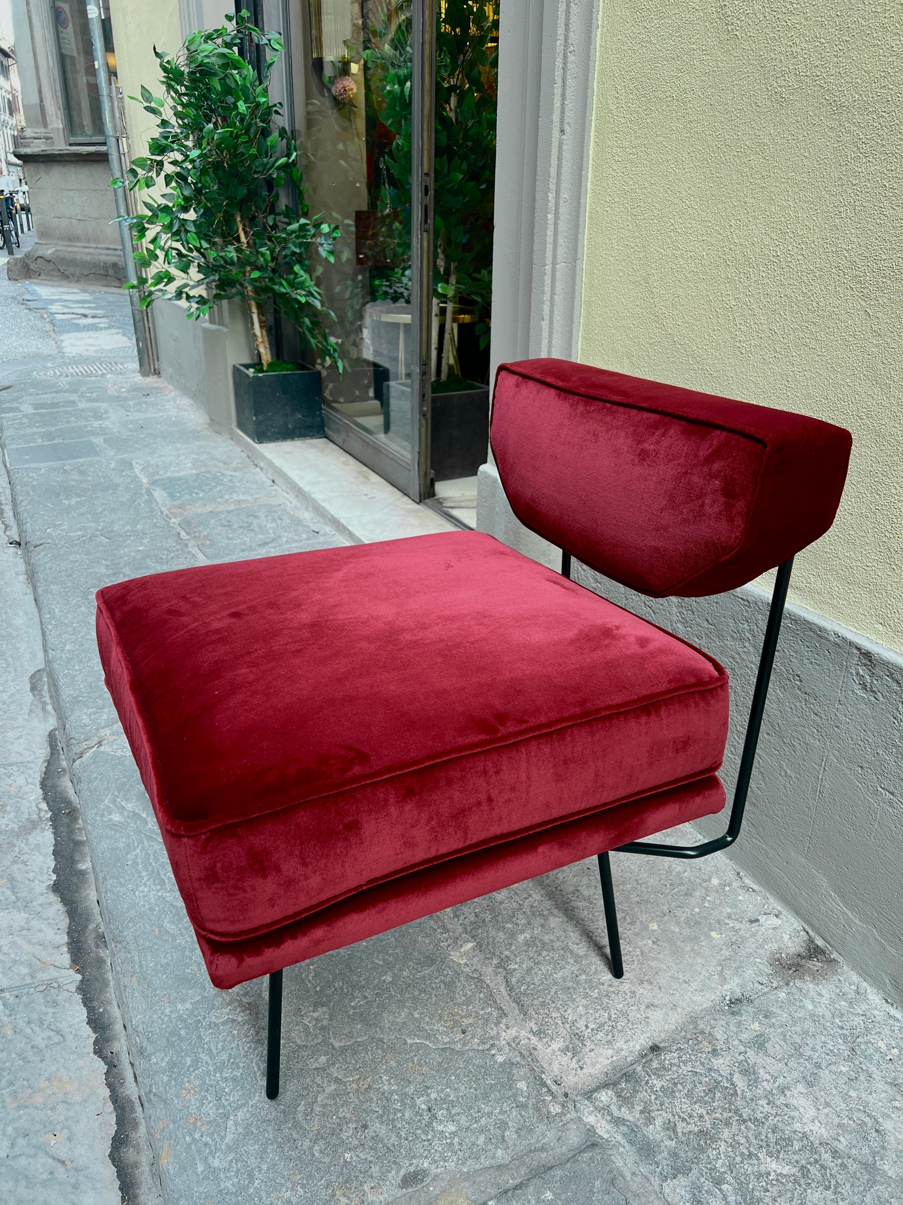 Metal Elettra Lounge Chair Original Vintage Piece Designed by Studio BBPM Italy 1954 For Sale