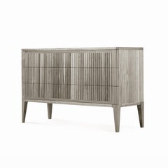 Eleva Solid Wood Dresser, Walnut in Hand-Made Natural Grey Finish, Contemporary