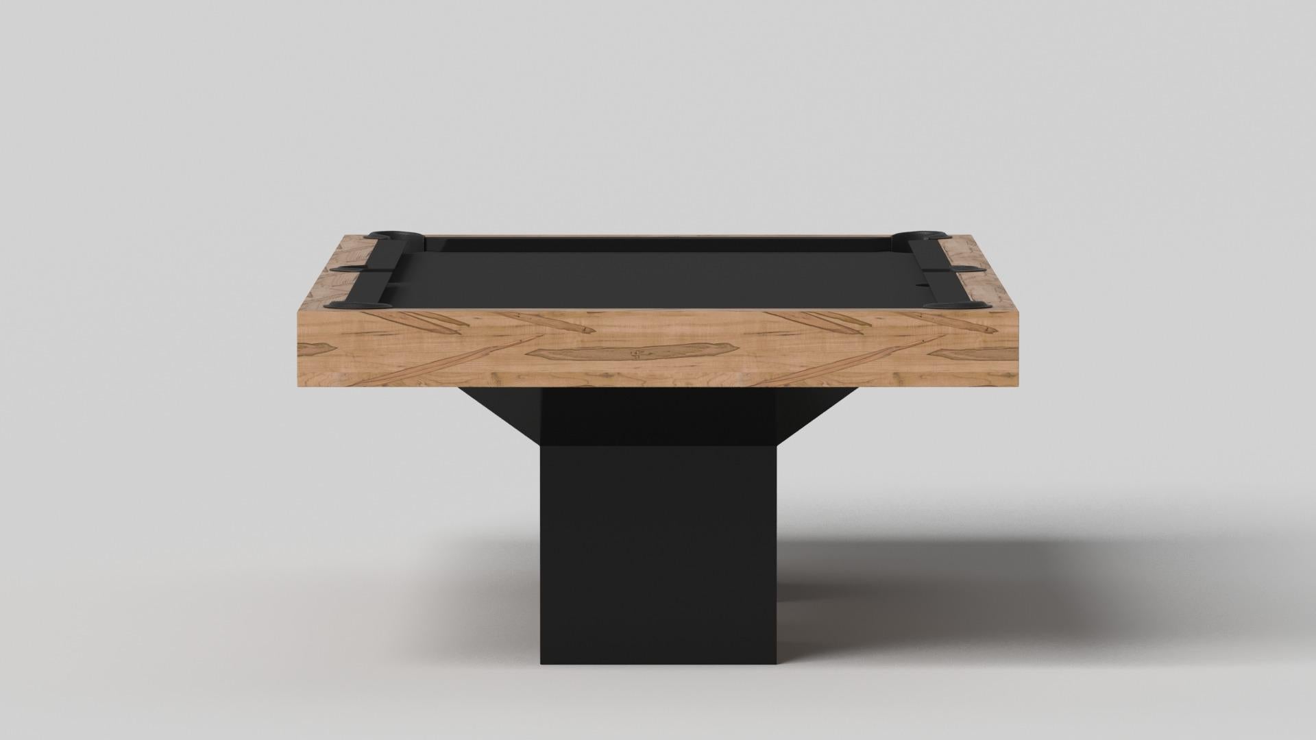 Minimalist Elevate Customs Trestle Pool Table / Solid Curly Maple Wood in 7'/8'-Made in USA For Sale