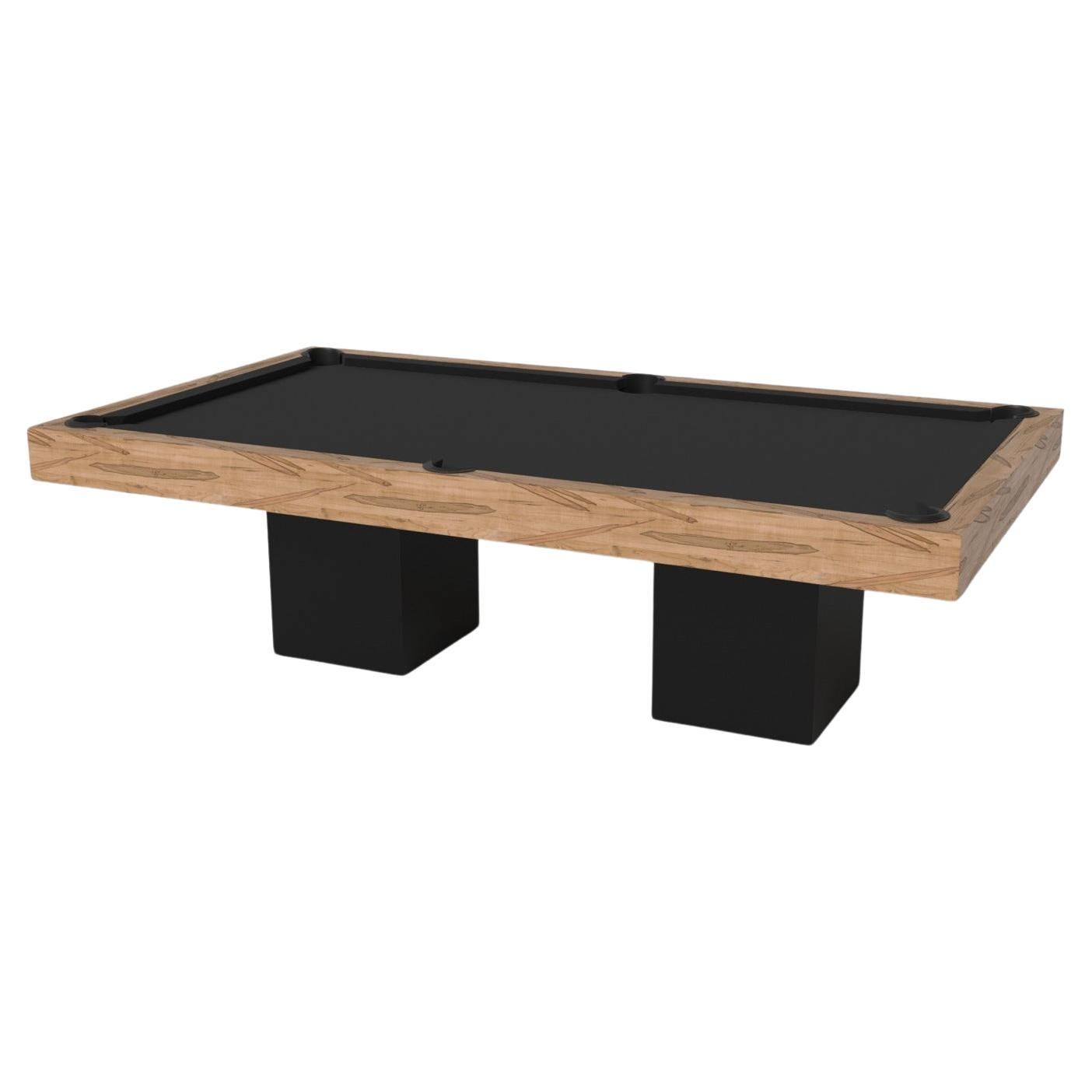 Elevate Customs Trestle Pool Table / Solid Curly Maple Wood in 7'/8'-Made in USA For Sale