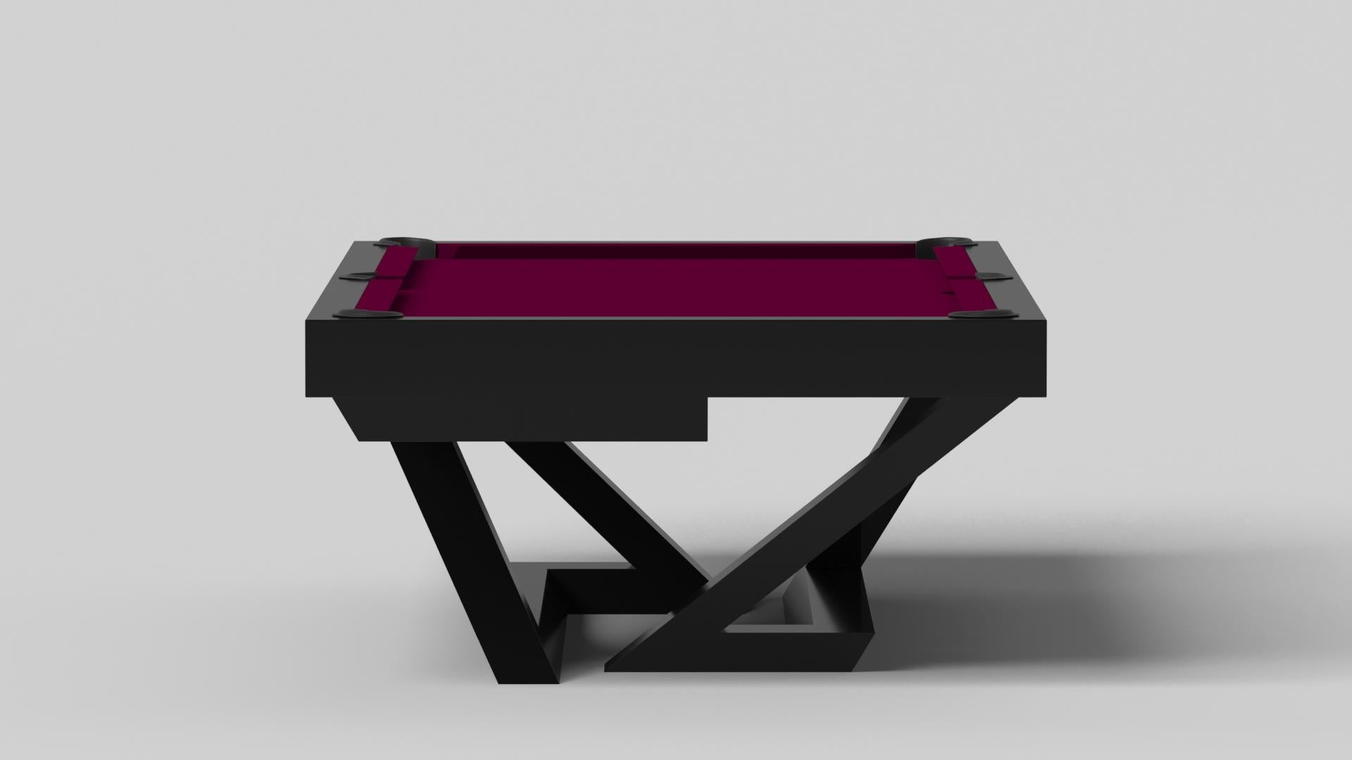 Modern Elevate Customs Trinity Pool Table / Solid Black Maple Wood in 8.5' -Made in USA For Sale