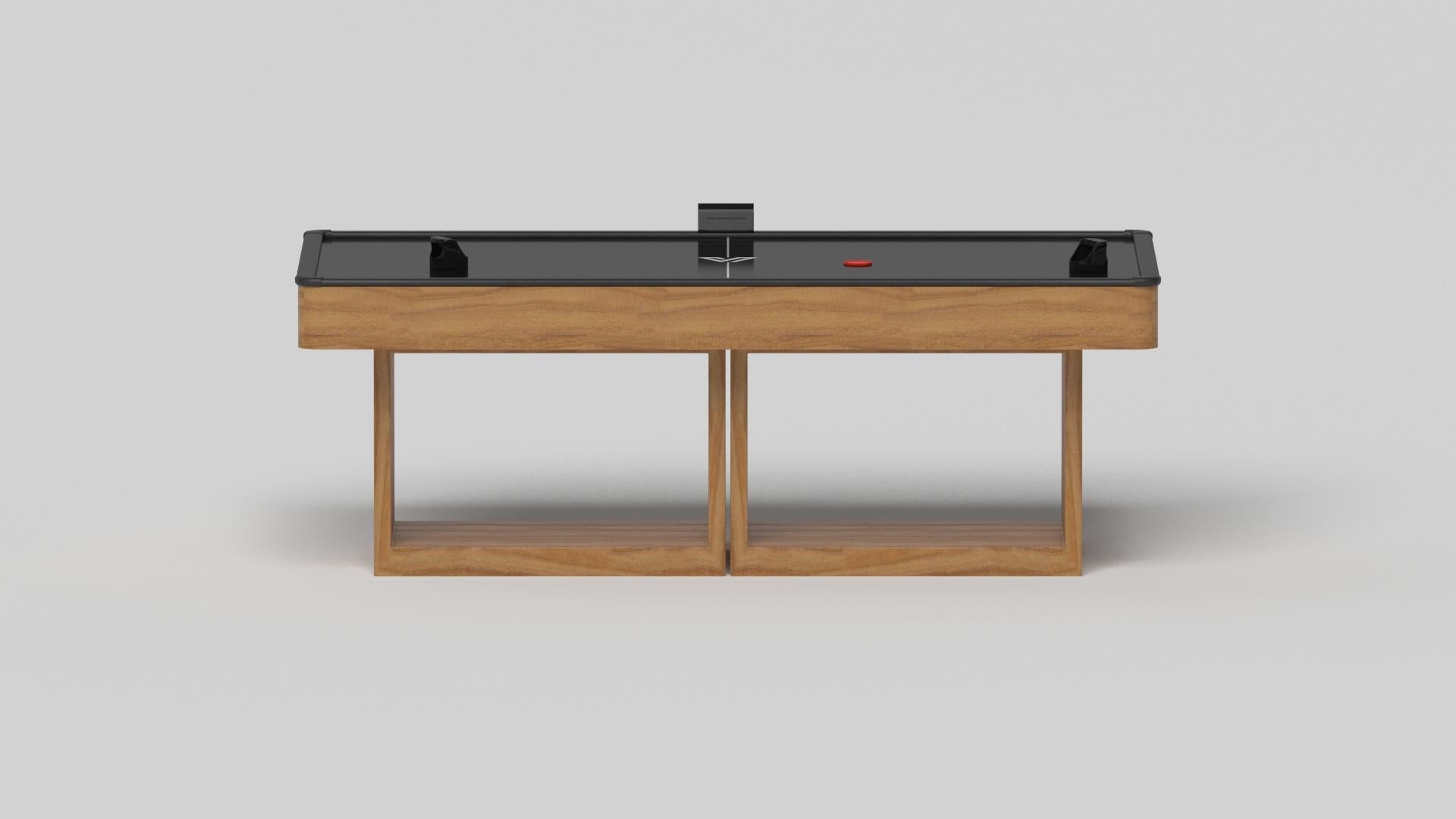 American Elevate Customs Ambrosia Air Hockey Tables / Solid Teak Wood in 7' - Made in USA For Sale