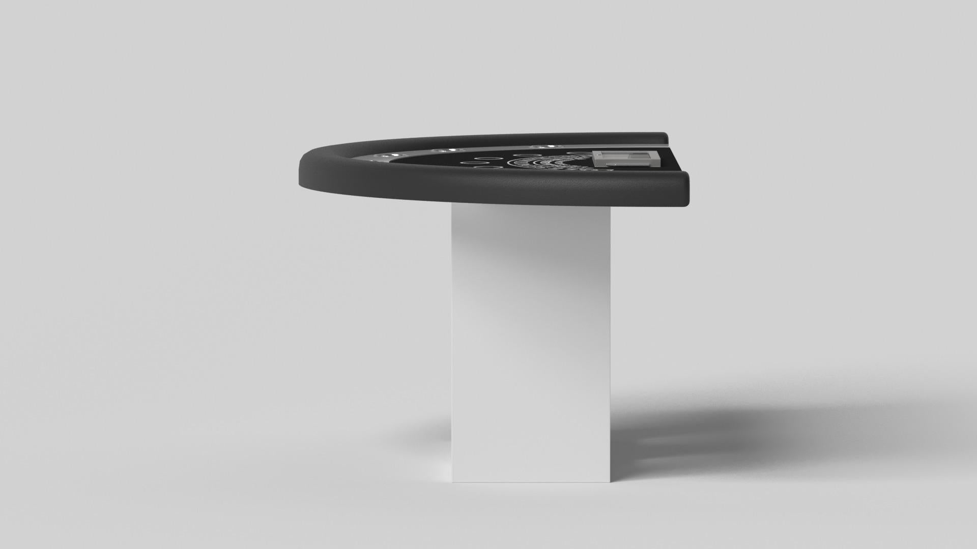 Minimalist Elevate Customs Ambrosia Black Jack Table/Solid Pantone White Color in 7'4