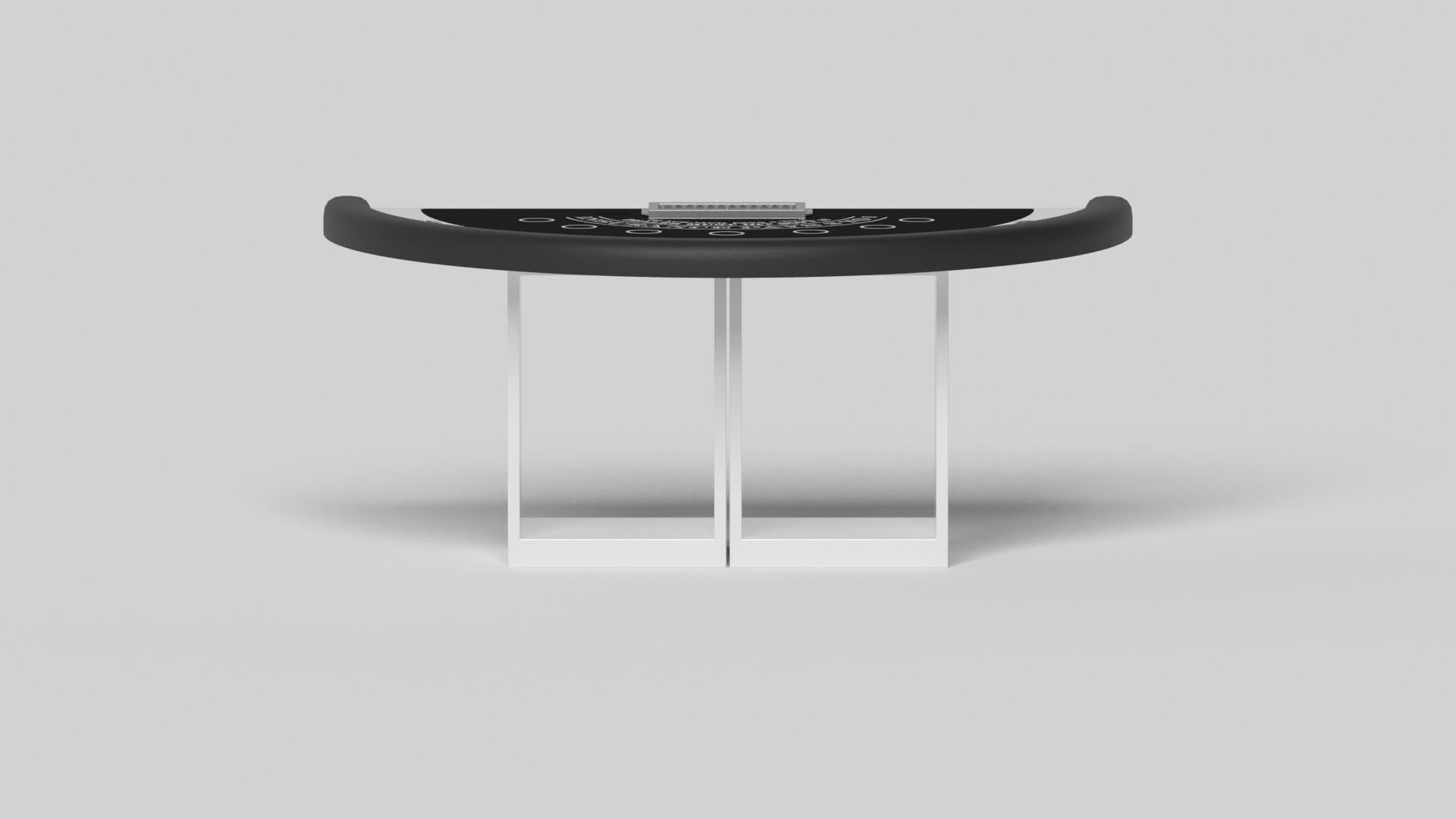 Minimalist Elevate Customs Ambrosia Black Jack Table/Solid Pantone White Color in 7'4
