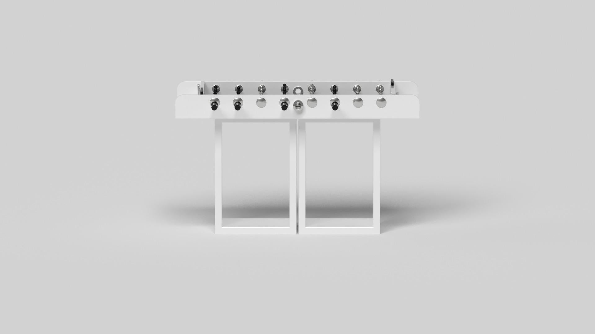Woodwork Elevate Customs Ambrosia Foosball Tables /Solid Pantone White in 5' -Made in USA For Sale