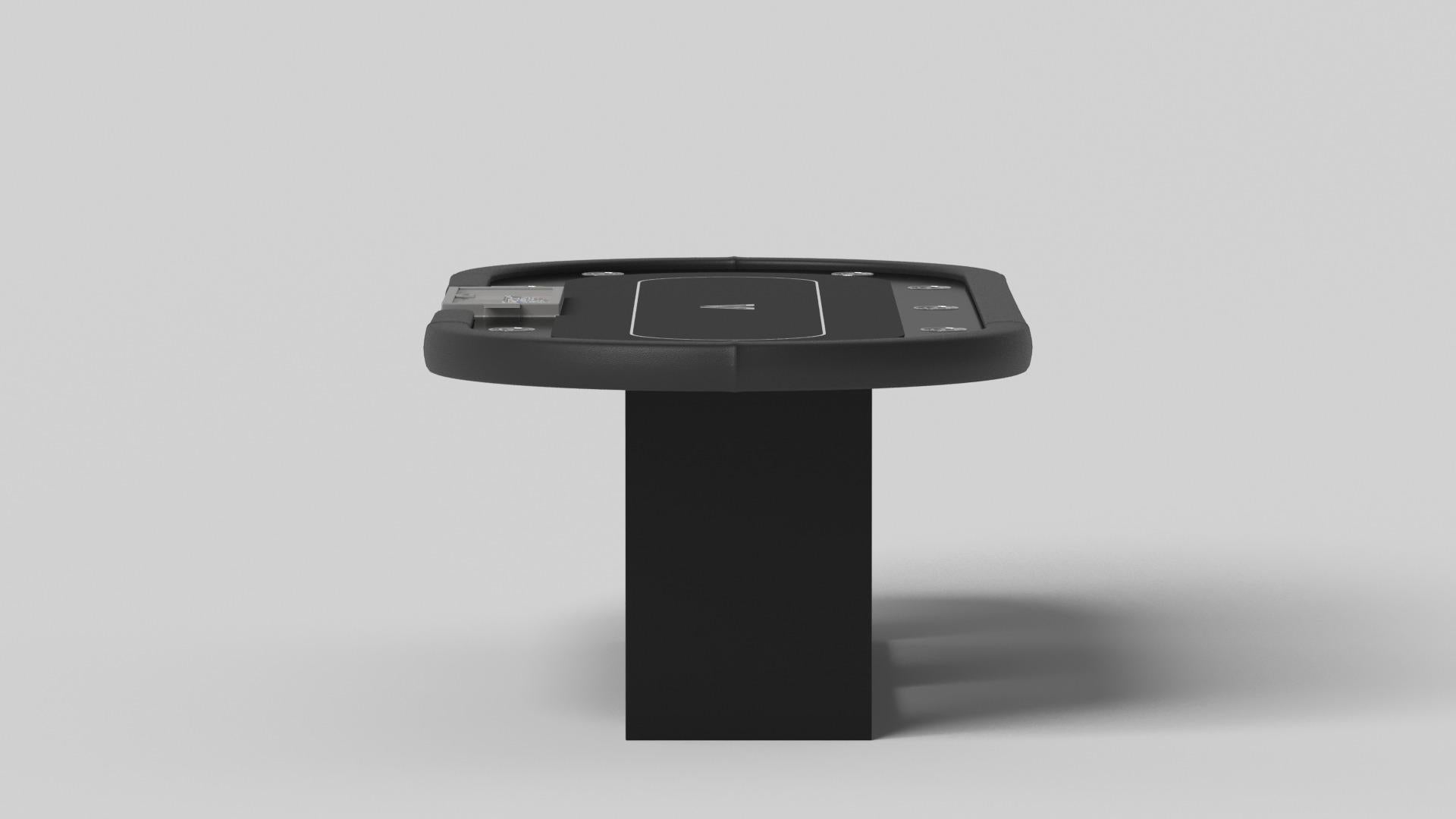 Minimalist Elevate Customs Ambrosia Poker Tables / Solid Pantone Black Color in 8'8