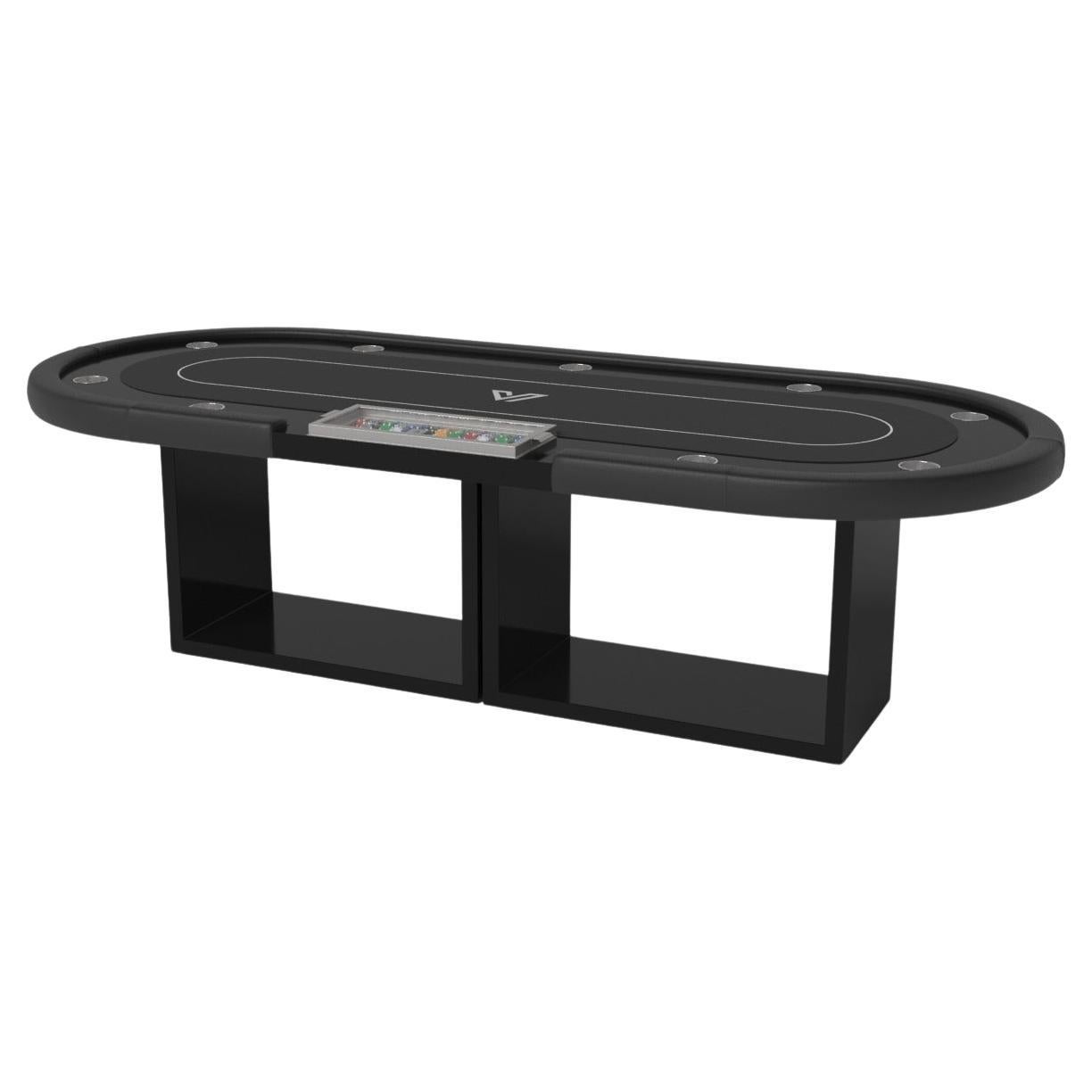 Elevate Customs Ambrosia Poker Tables / Solid Pantone Black Color in 8'8" - USA For Sale