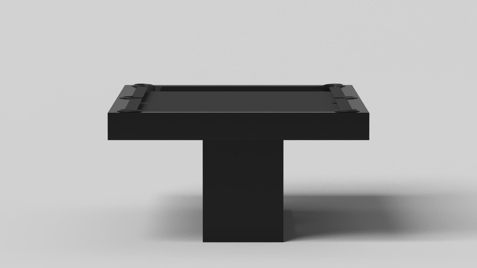 Minimalist Elevate Customs Ambrosia Pool Table / Solid Pantone Black in 8.5' - Made in USA For Sale