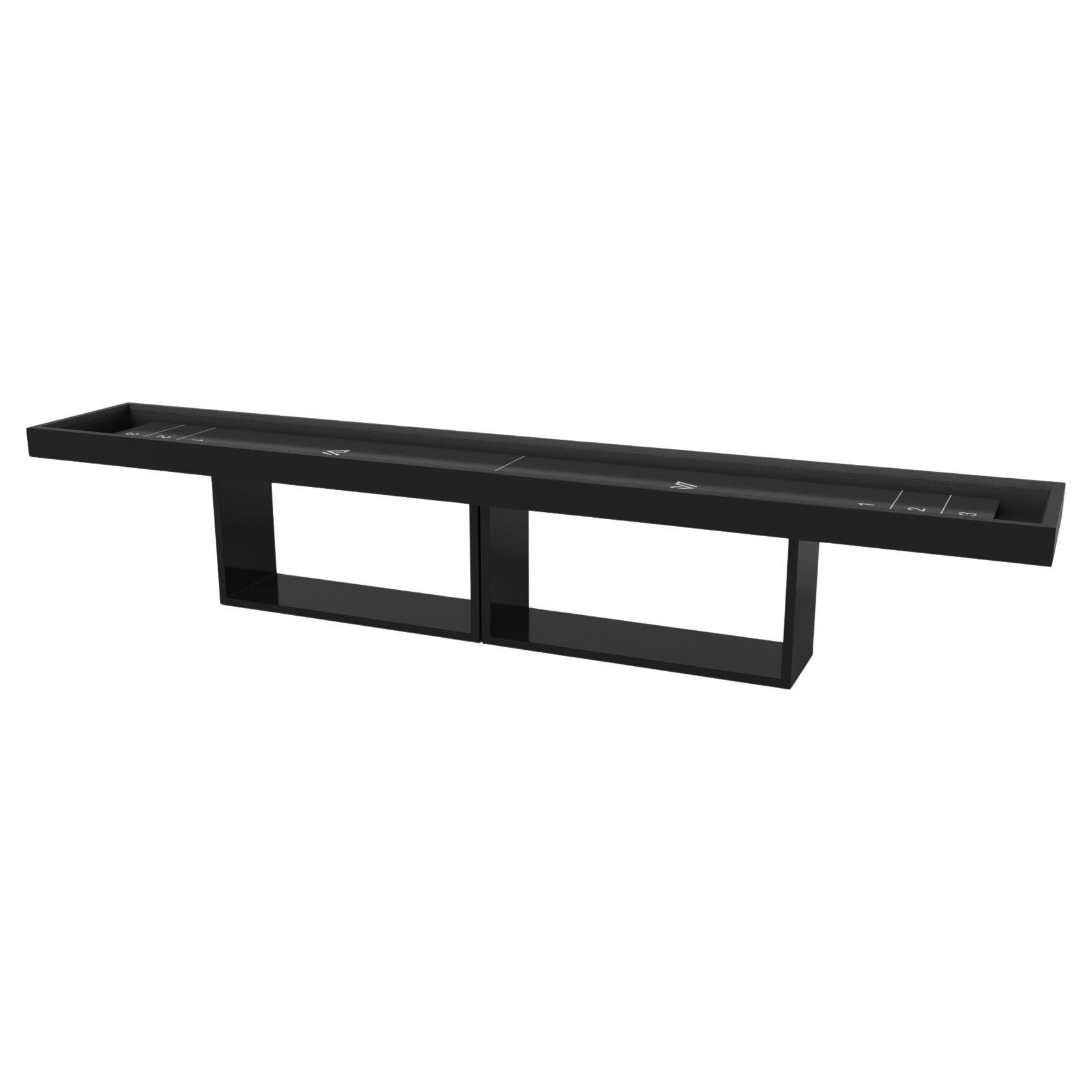 Elevate Customs Ambrosia Shuffleboard Table/Solid Pantone Black Color in 12'-USA