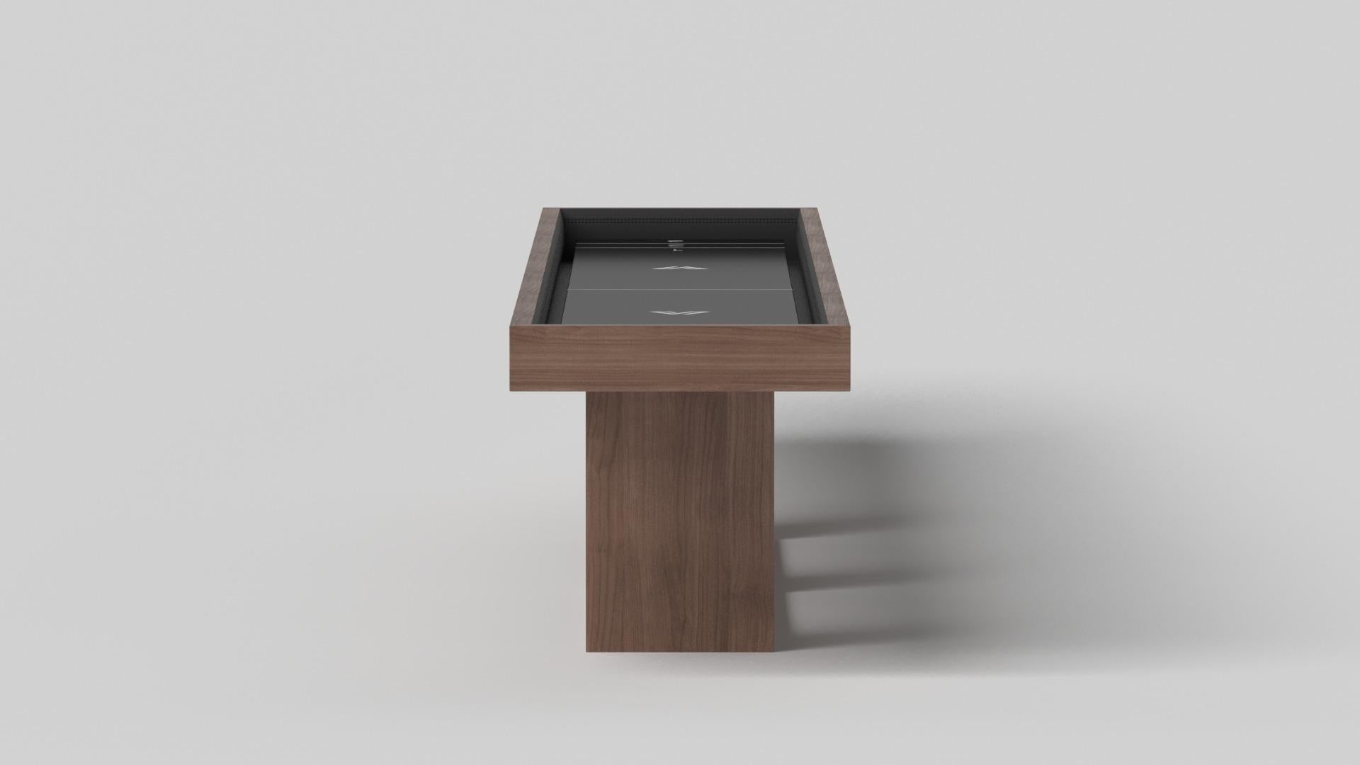 Minimalist Elevate Customs Ambrosia Shuffleboard Tables / Solid Walnut Wood in 12' - USA For Sale