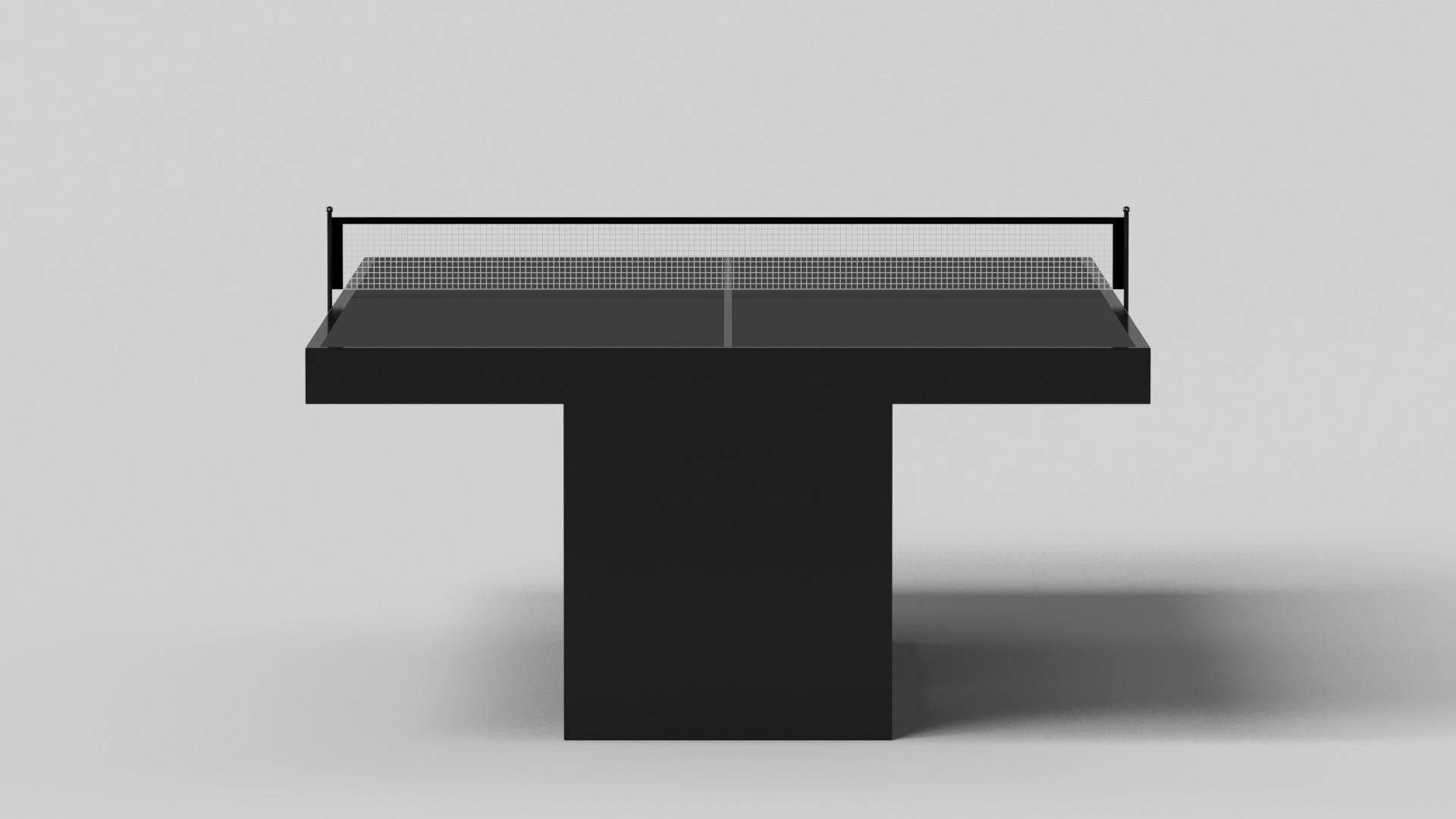 Minimalist Elevate Customs Ambrosia Tennis Table / Solid Pantone Black in 9' - Made in USA For Sale