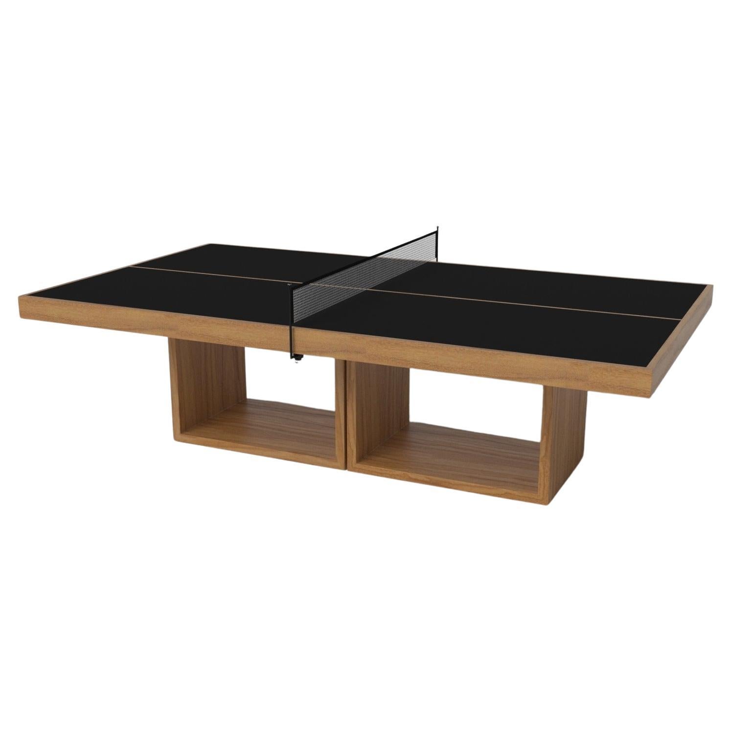 Table de tennis Ambrosia sur mesure en bois de teck massif de 9', fabriqué aux États-Unis